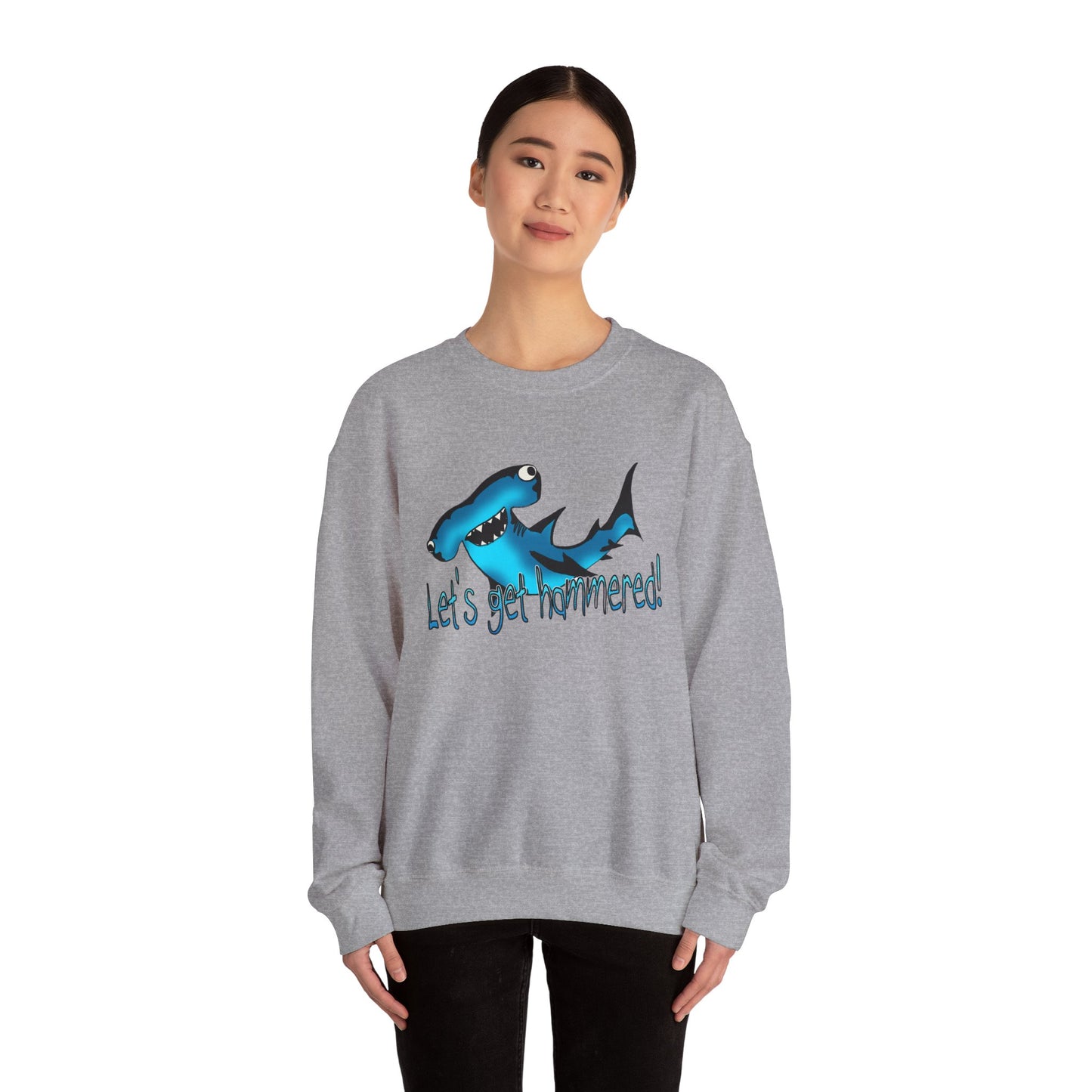 Harley Hammerhead Playful Shark Sweatshirt - 'Let's Get Hammered' Crewneck