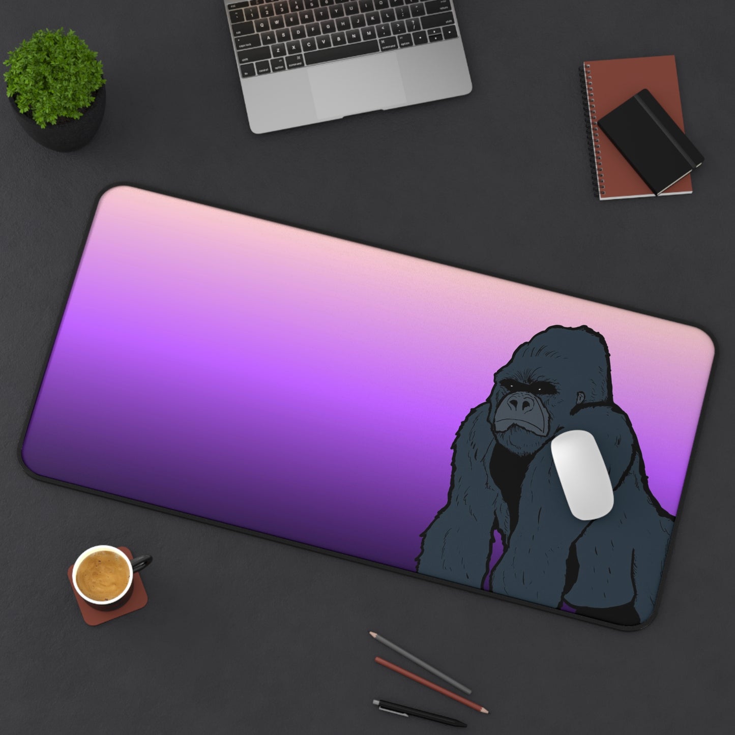 Gorilla Gradient Desk Mat — Purple to Pink Large Gaming/Work Mouse Pad