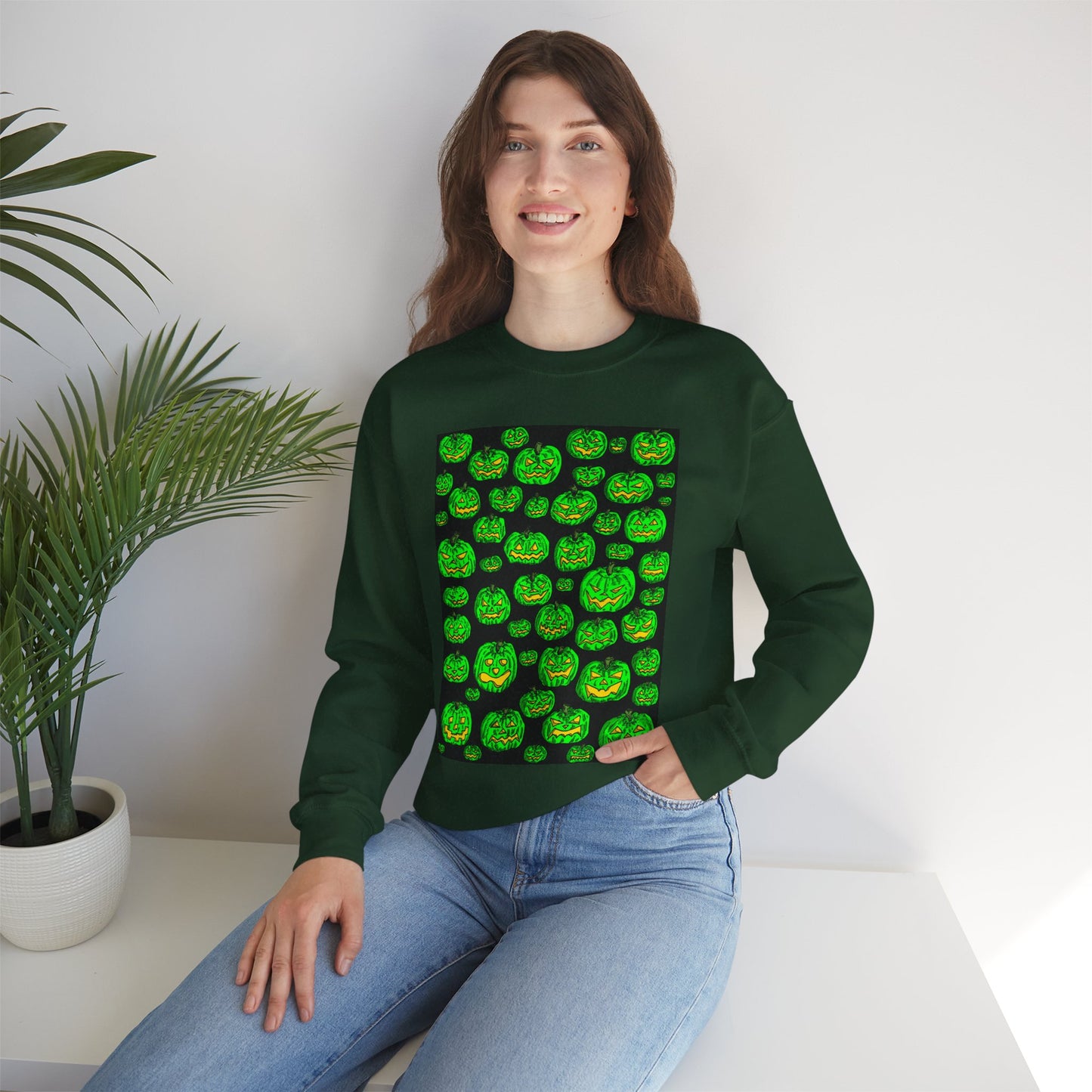 Halloween Pumpkin Crewneck Sweatshirt