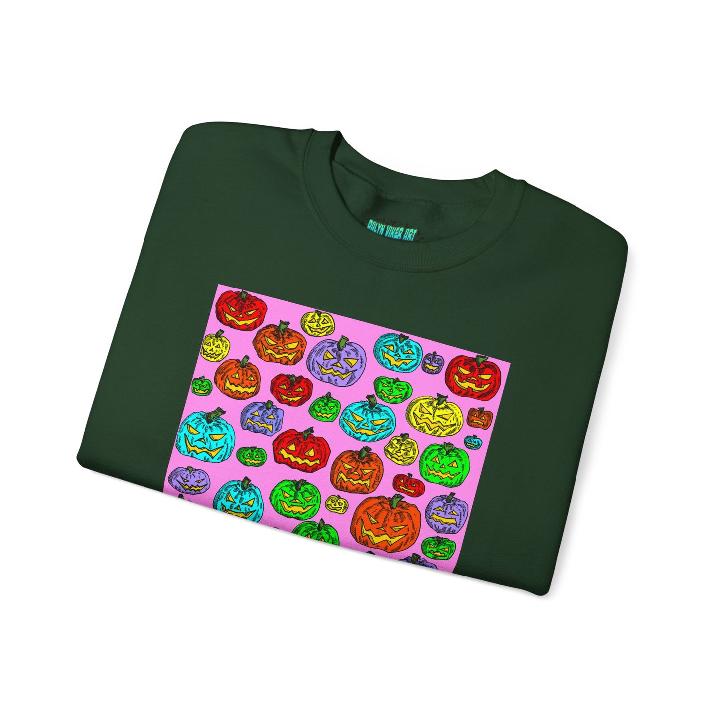 Colorful Pumpkin Crewneck Sweatshirt for Fall Celebrations
