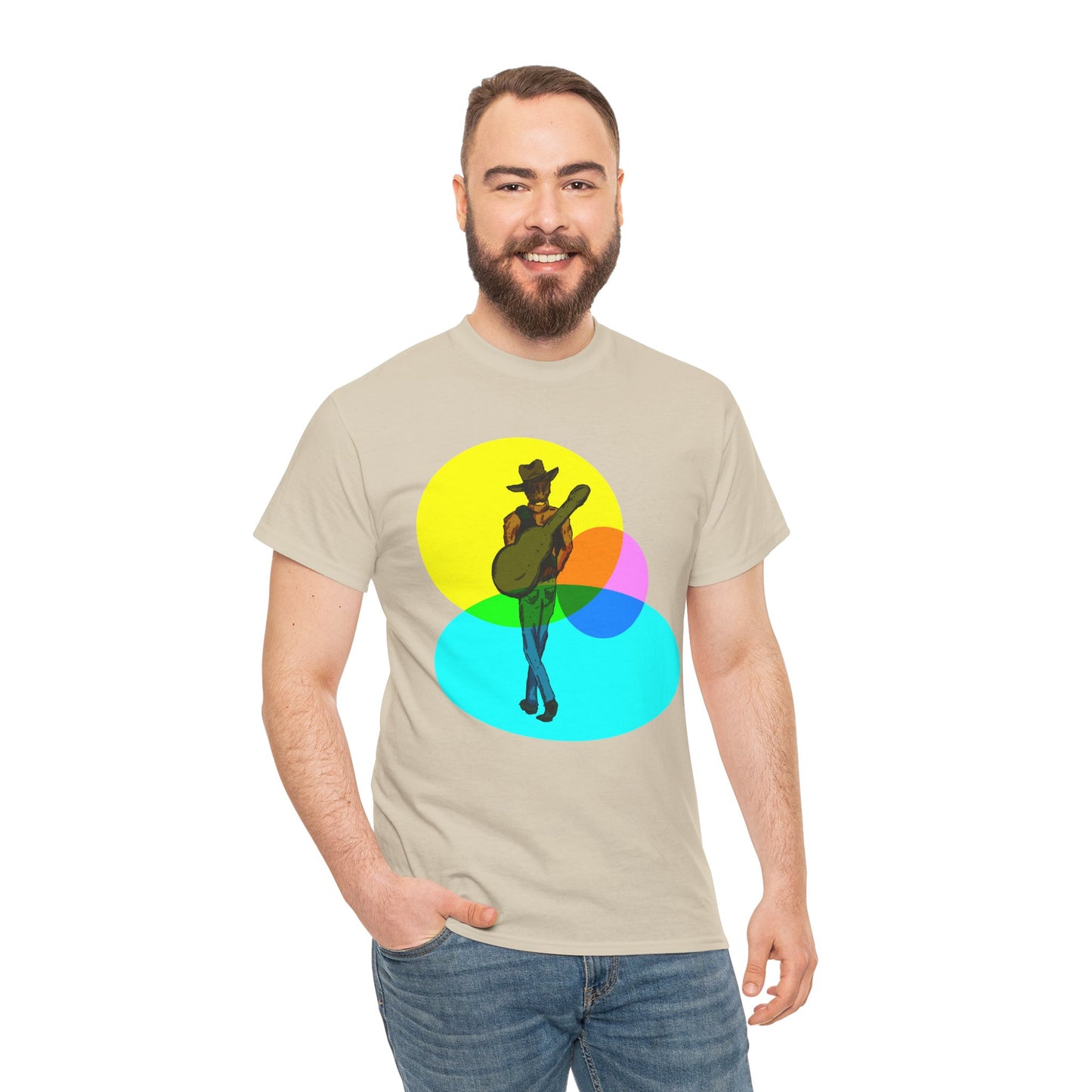 Cowboy Guitar Tee — Colorful Music T‑Shirt