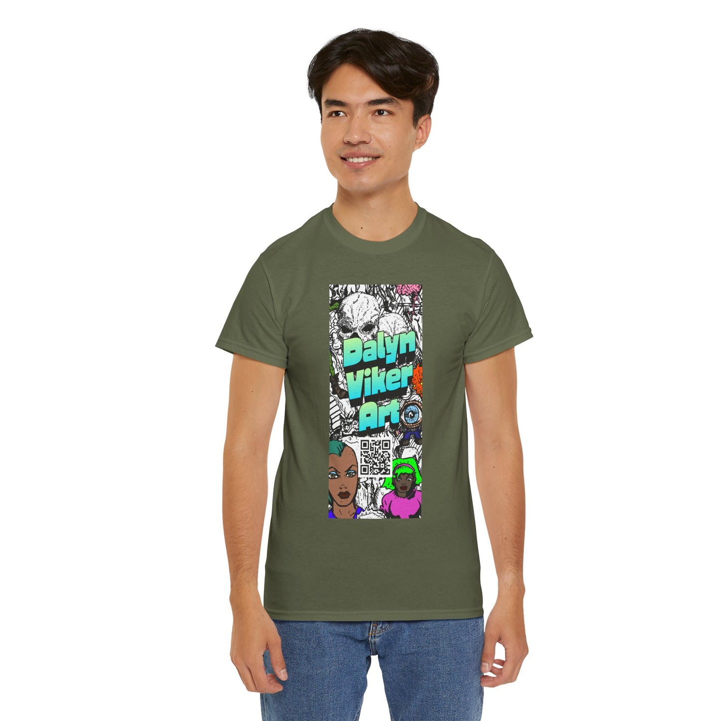 Graphic Art T-Shirt — "Dalyn Viker Art" Vertical Collage Tee
