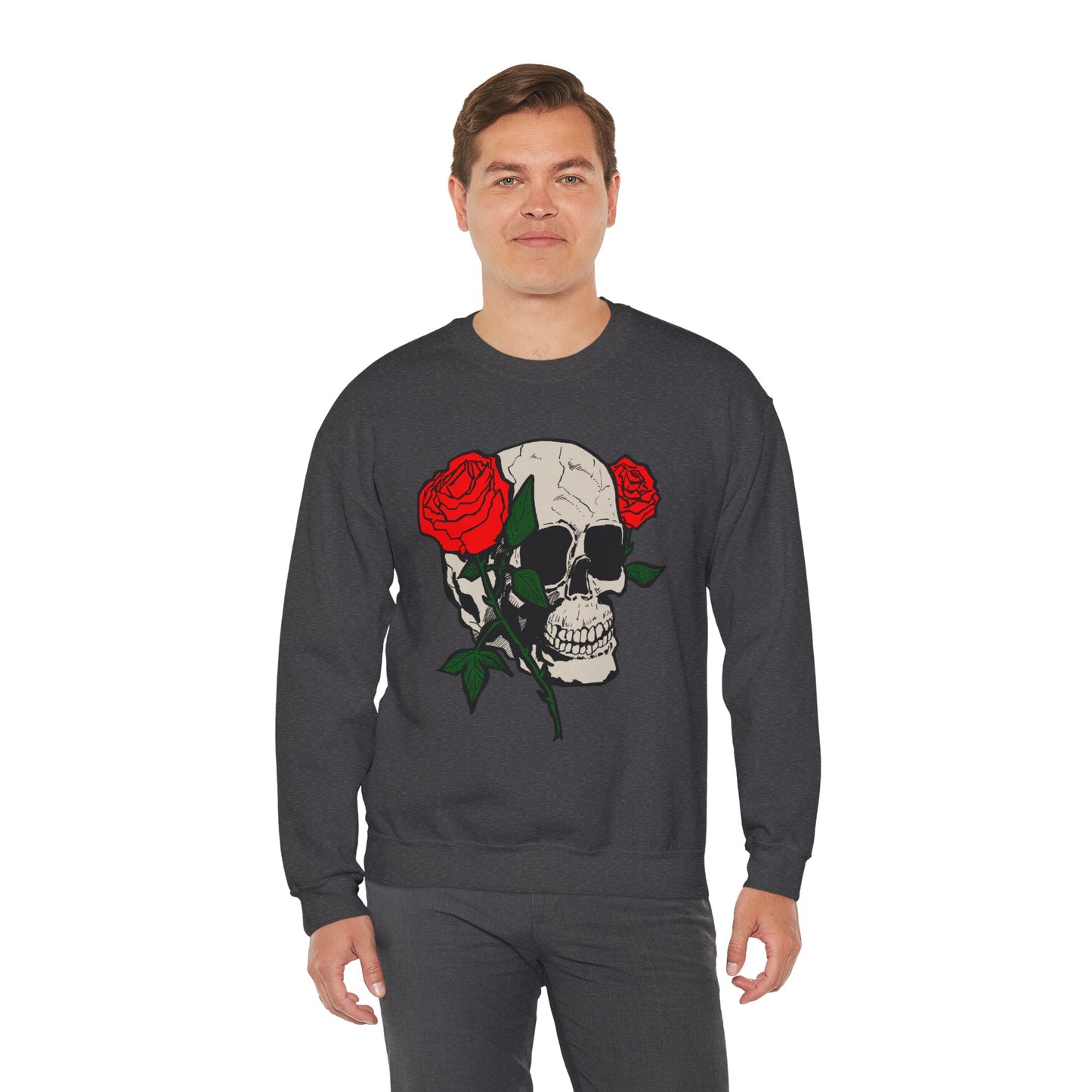 Skull and Roses Crewneck Sweatshirt
