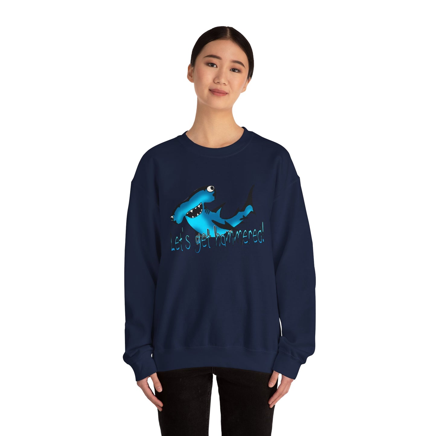 Harley Hammerhead Playful Shark Sweatshirt - 'Let's Get Hammered' Crewneck