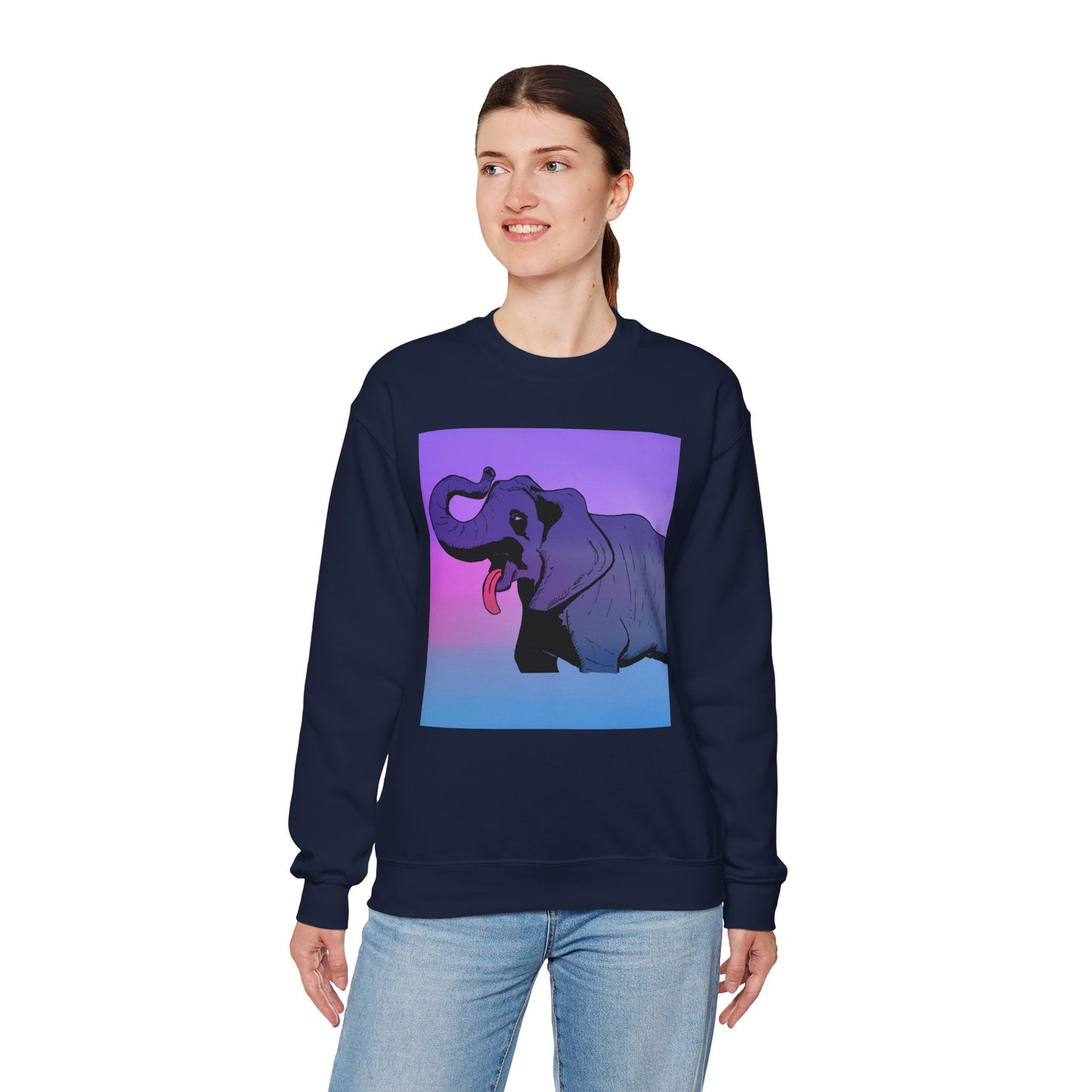 Elephant Art Unisex Crewneck Sweatshirt – Vibrant and Cozy Statement Piece