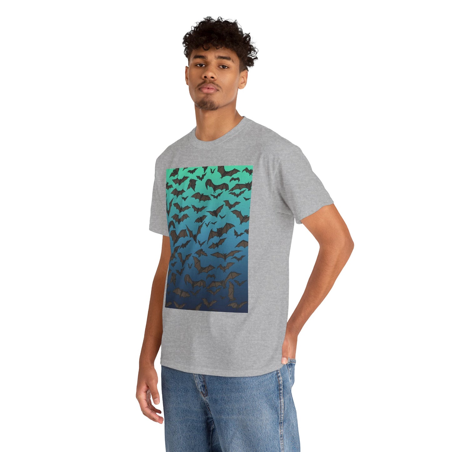 Bat Swarm Graphic Tee — Gradient Night Flight T-Shirt