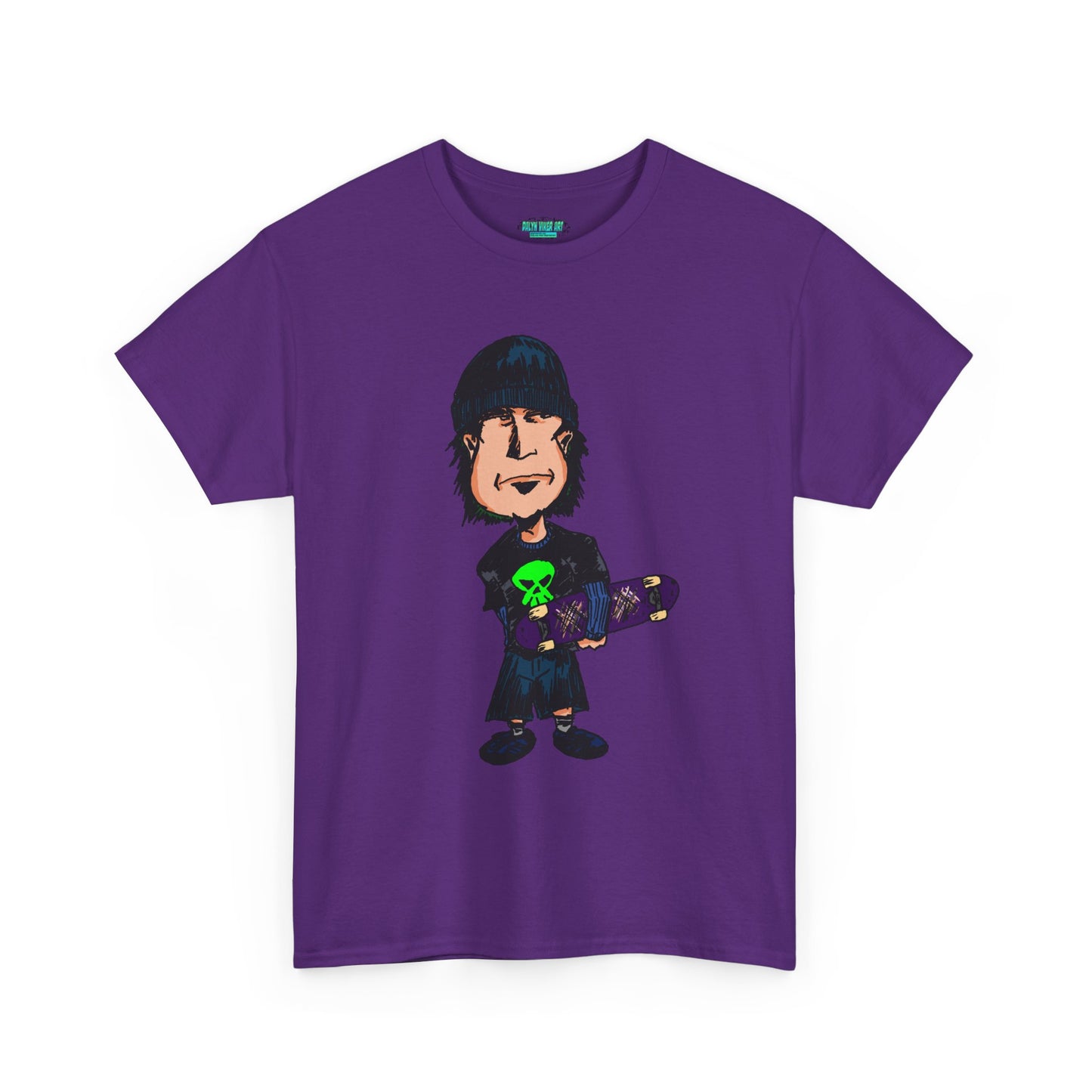 Rude Skater Dude - Skate Punk Cartoon Tee – Boy with Skateboard Graphic Shirt