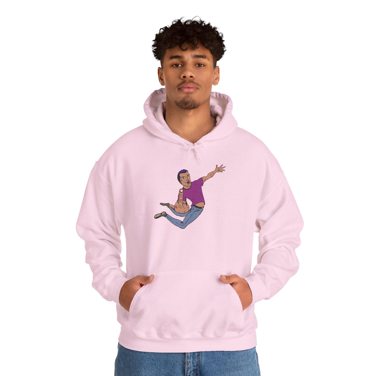 Funny Flying Eff Unisex Hooded Sweatshirt with Cartoon Design, Casual Hoodie, Gift for Friends, Birthday Gift, Loungewear