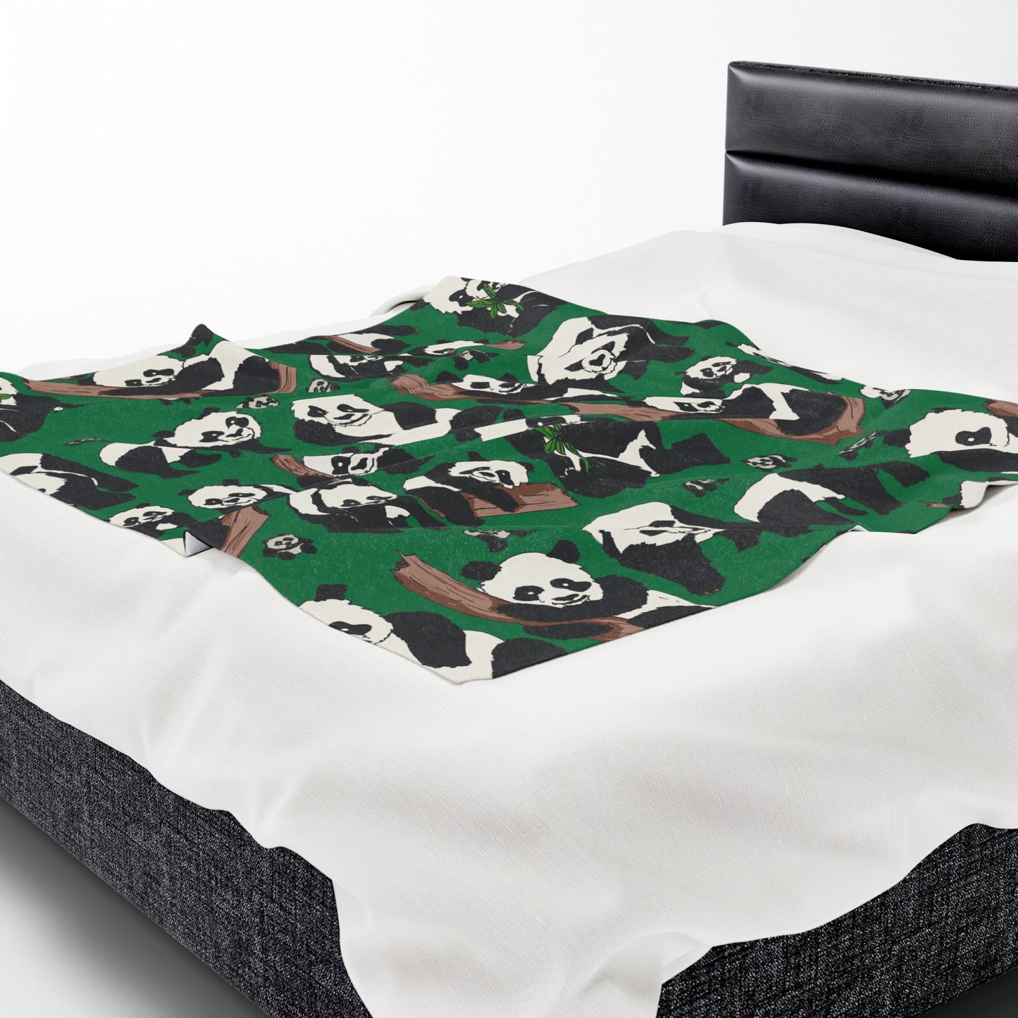 Cozy Panda Velveteen Plush Blanket | Soft Throw for Kids, Nursery Decor, Animal Lover Gift, cuddly sofa blanket, Warm Home Accessory
