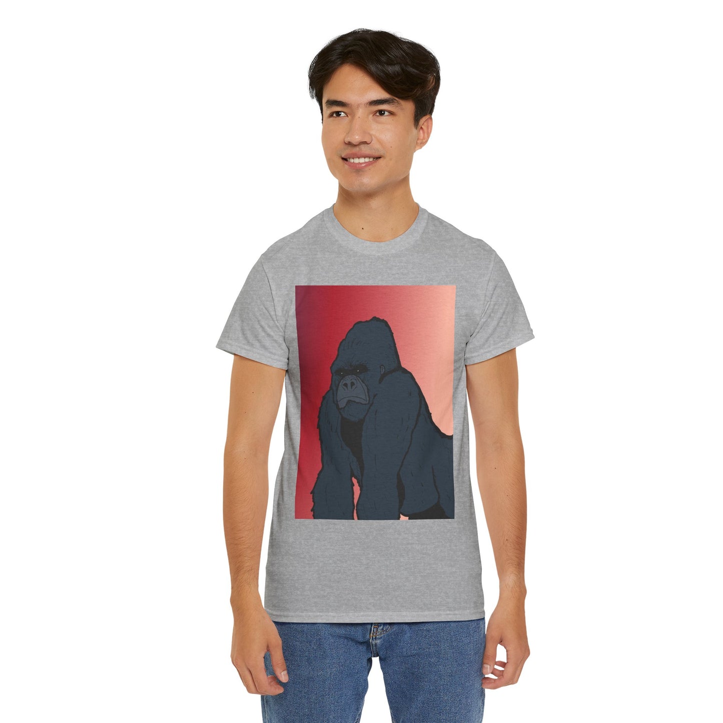 Gorilla Graphic Tee — Vintage Sunset Primate Illustration Shirt
