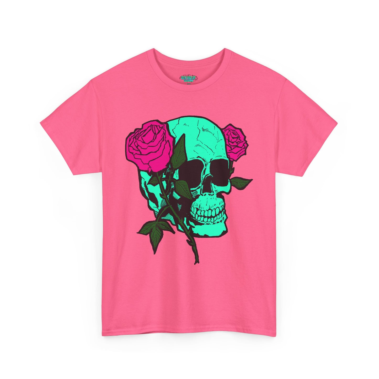 Edgy Skull & Roses Unisex Heavy Cotton Tee - Graphic T-Shirt for Alternative Fashion Lovers