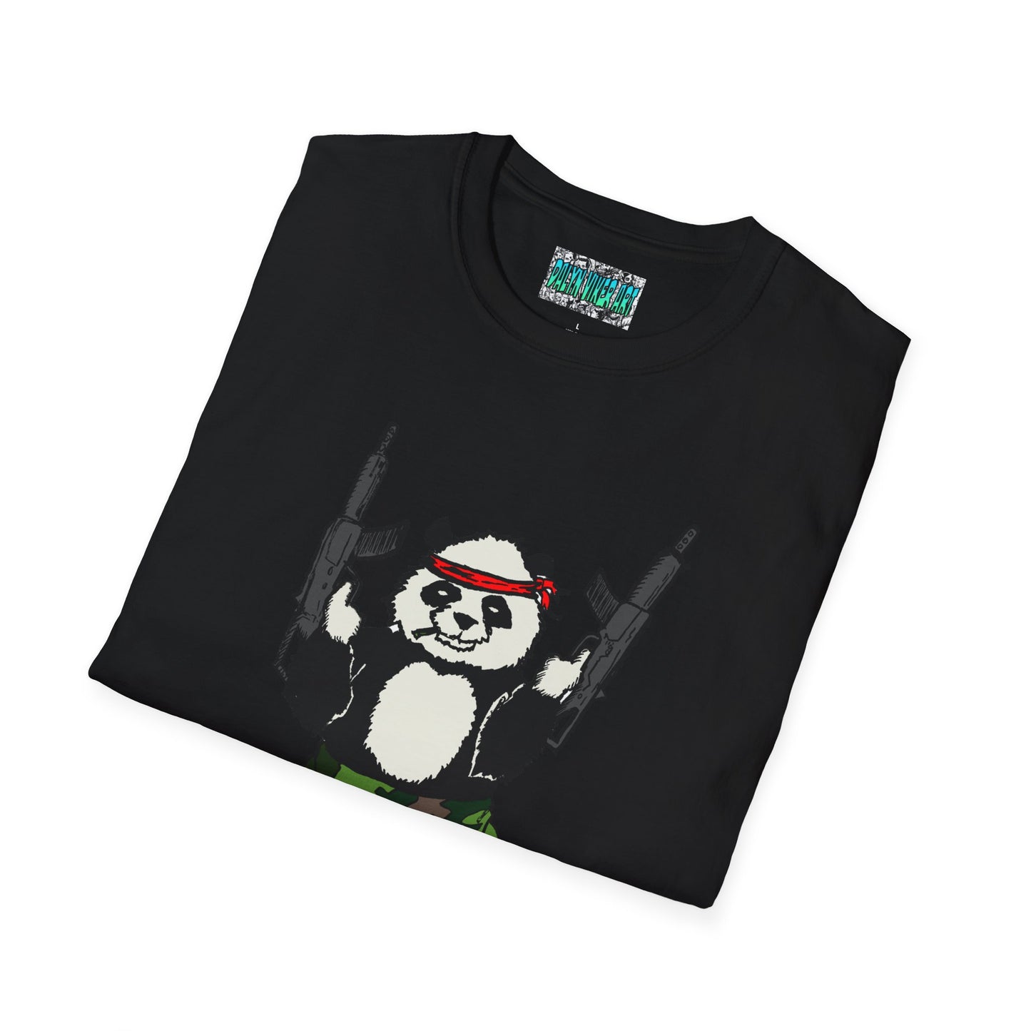 T-Shirt - Panda Guns Military Mercenary Bad Ass Weapons Bamboo