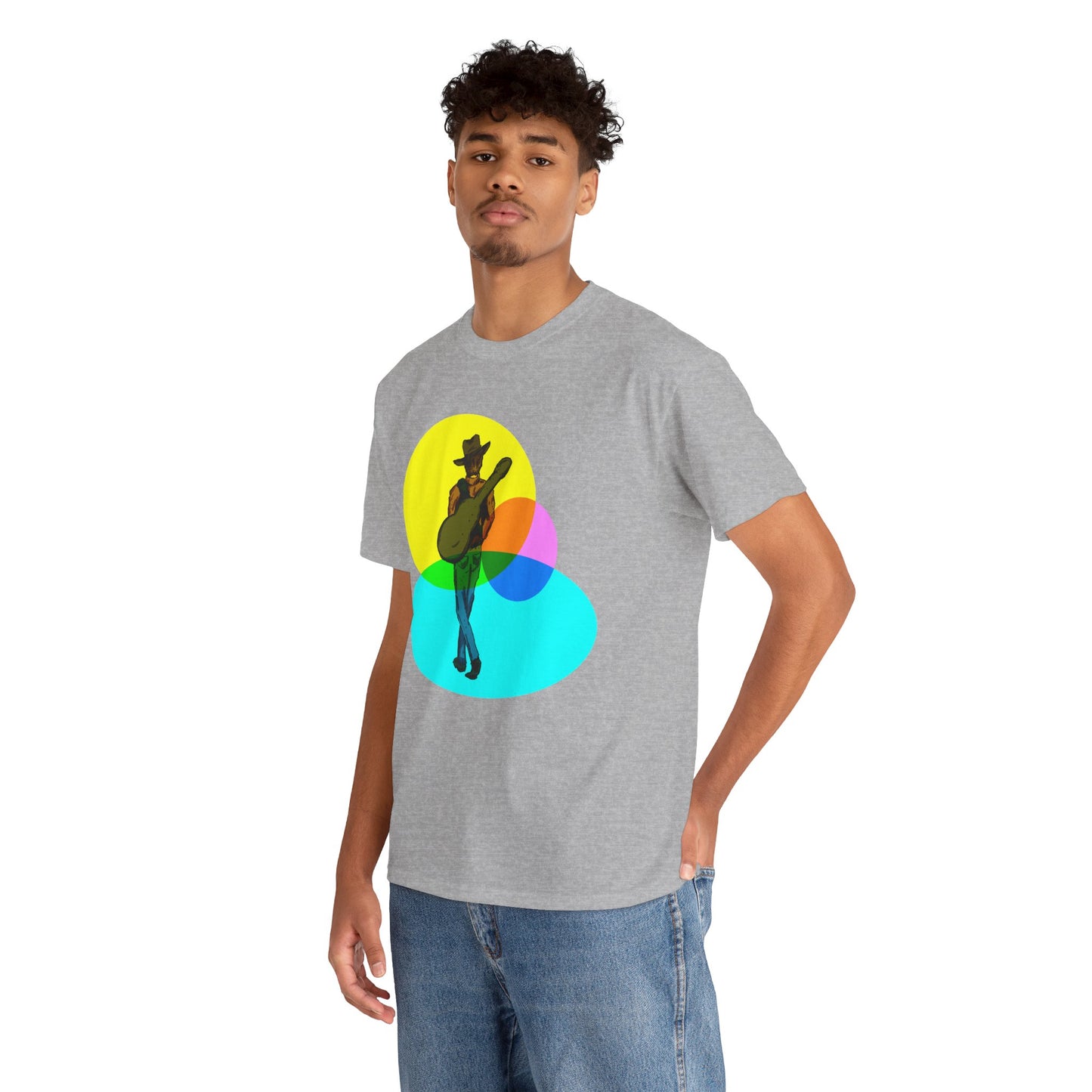 Cowboy Guitar Tee — Colorful Music T‑Shirt