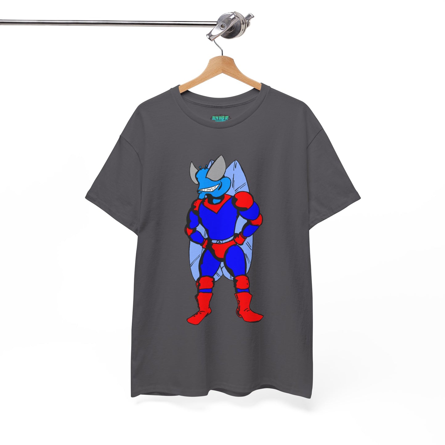 Astro-Fly Hero Graphic Tee - Blue & Red Superhero T-Shirt
