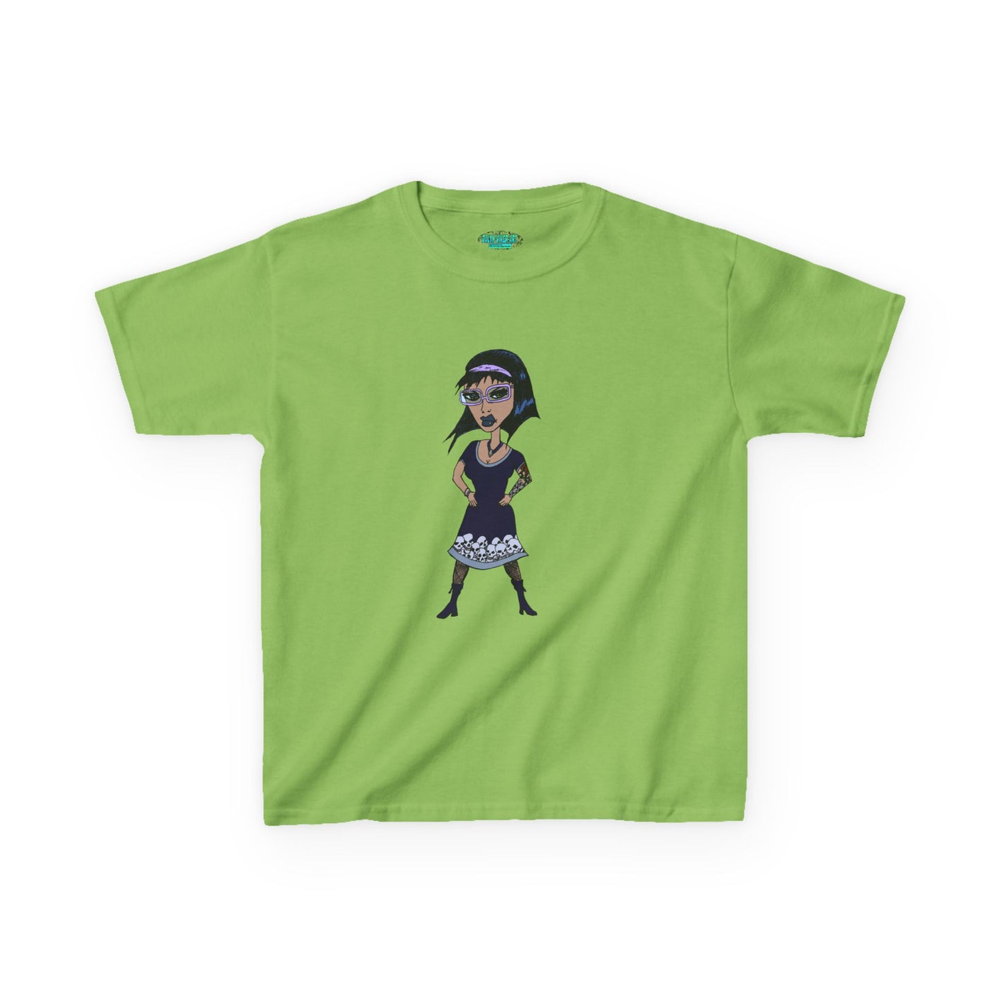 Kids Tee — Vintage Gothic Girl Cartoon Graphic Tee for Children