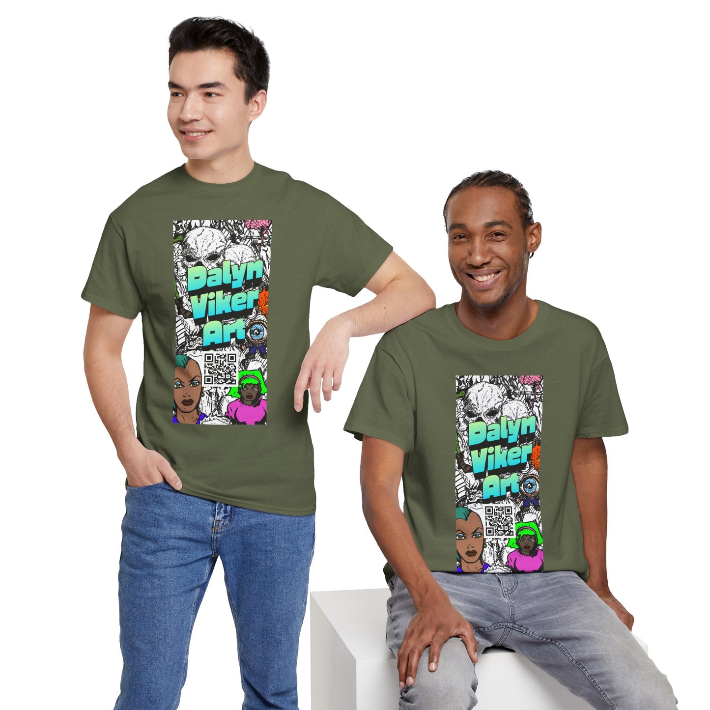 Graphic Art T-Shirt — "Dalyn Viker Art" Vertical Collage Tee
