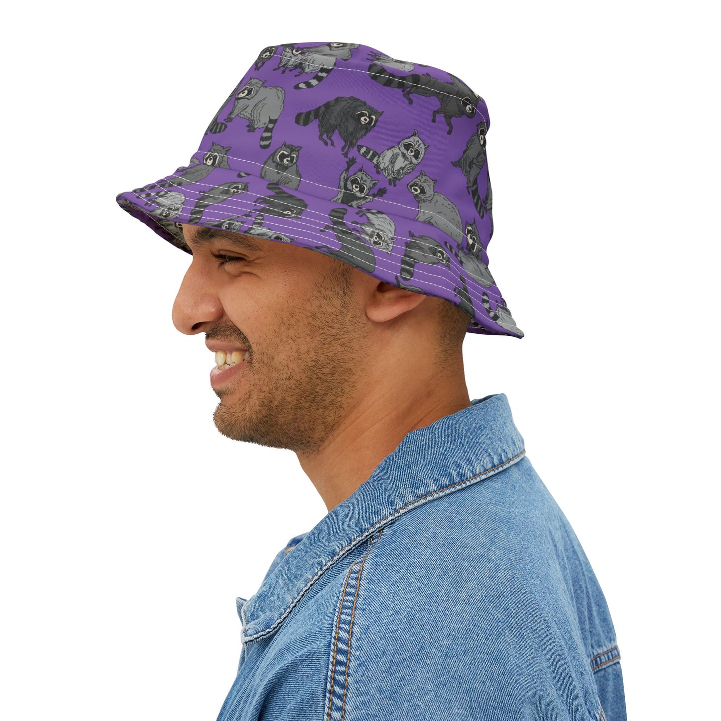 Raccoon Adventure Bucket Hat - Trendy AOP Hat, for Nature Lovers, Summer Outfits, Camping Gear, Gift for Outdoor Enthusiasts