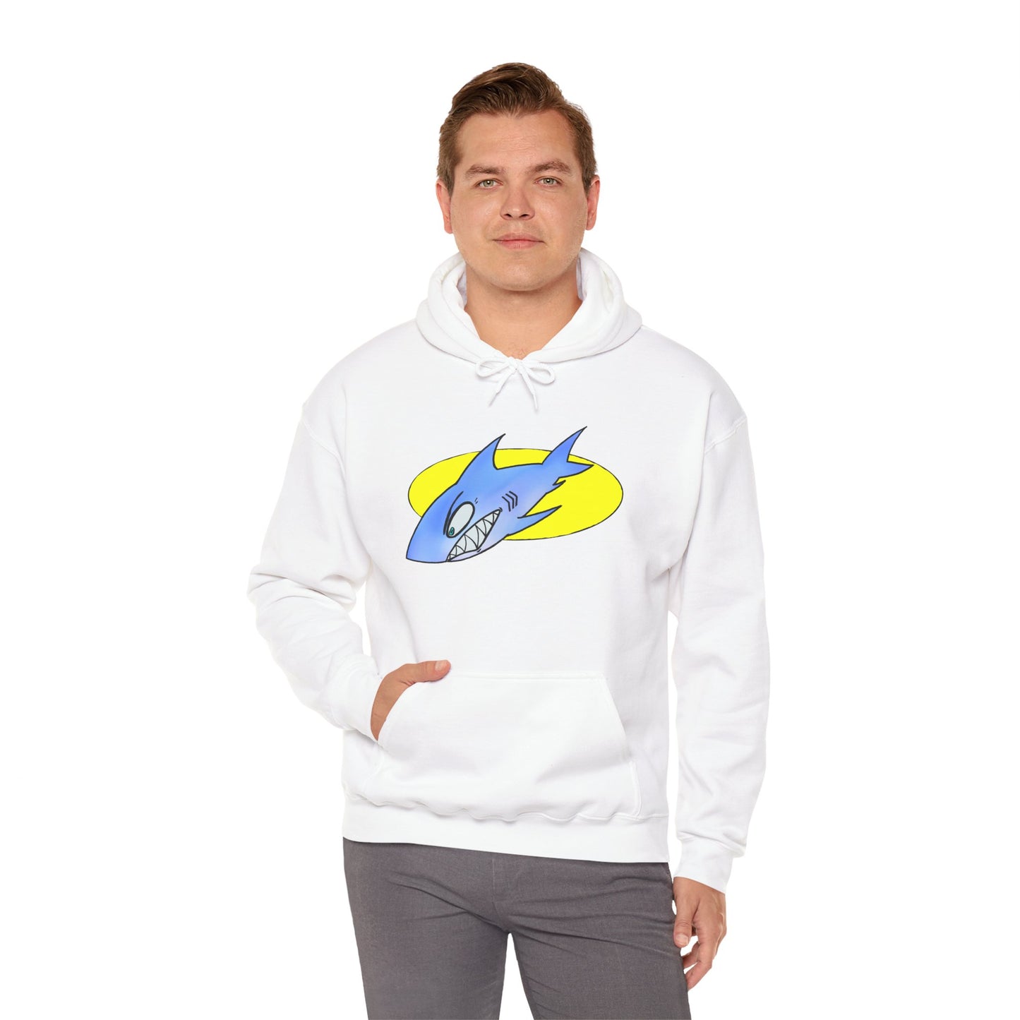 Cool Shark Graphic Hoodie - Unisex Heavy Blend Sweatshirt for Ocean Lovers, Gift for Men and Women, Beach Vibes, Casual Wear, Unique Design