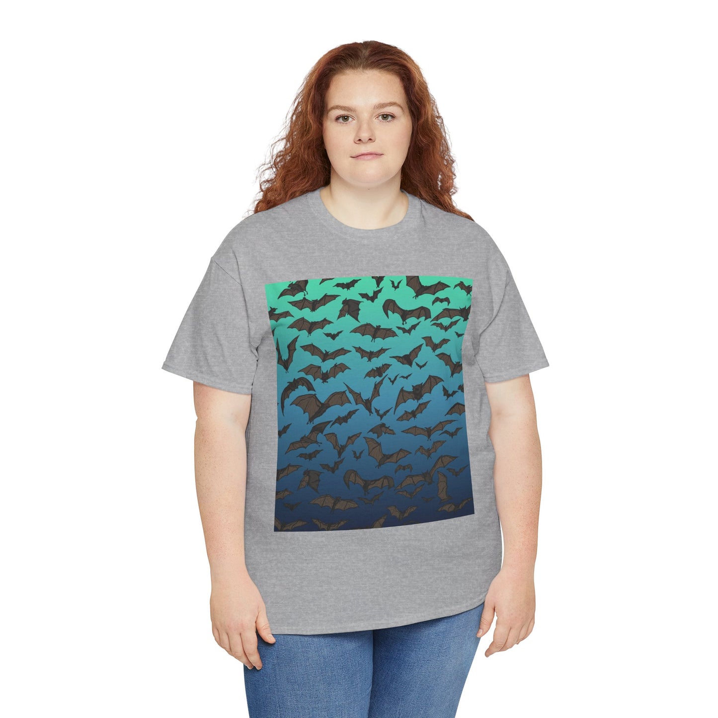 Bat Swarm Graphic Tee — Gradient Night Flight T-Shirt