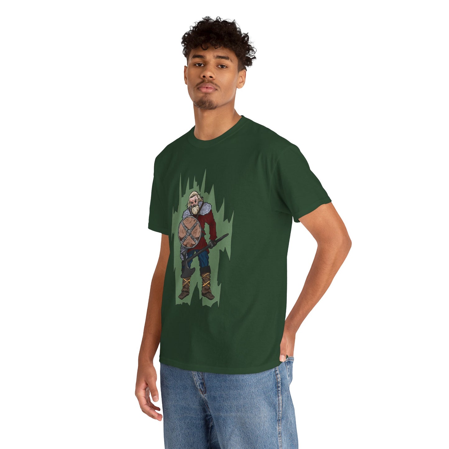 Epic Warrior Graphic Tee, Unisex Heavy Cotton Shirt, Casual Wear, Gamer Gift, Medieval Art Clothing, Battle Theme Fashion