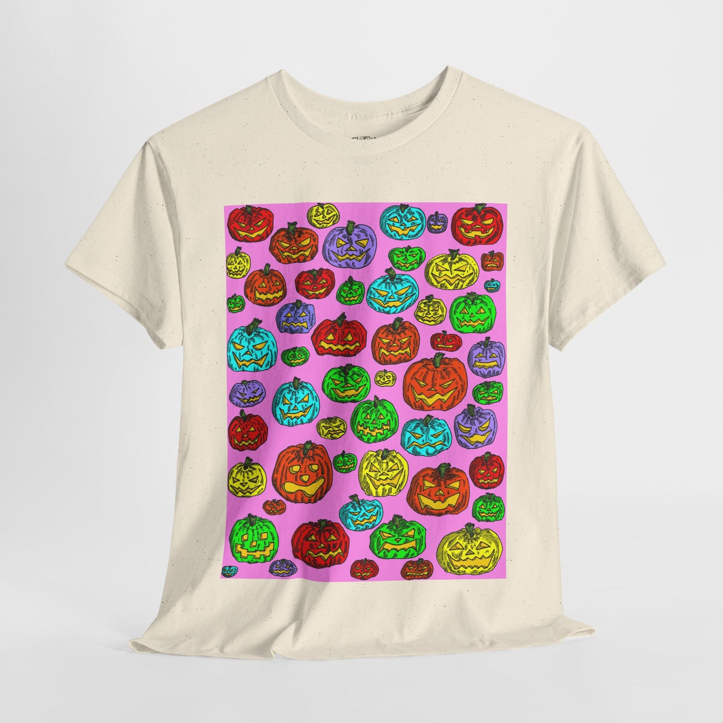 Colorful Pumpkin Graphic Tee, Unisex Cotton T-Shirt, Halloween Costume, Fall Apparel, Trendy Graphic Shirt, Casual Wear