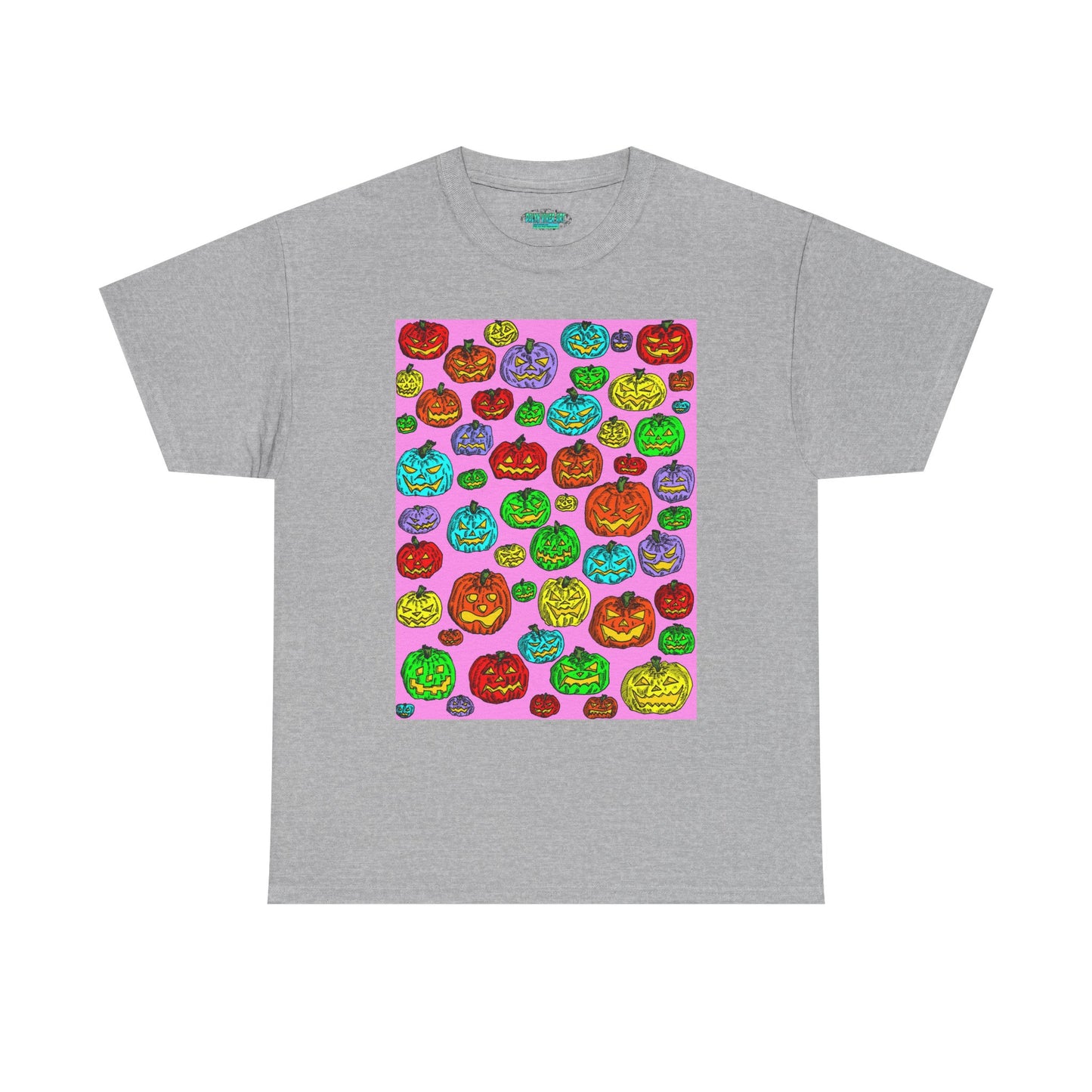 Colorful Pumpkin Graphic Tee, Unisex Cotton T-Shirt, Halloween Costume, Fall Apparel, Trendy Graphic Shirt, Casual Wear