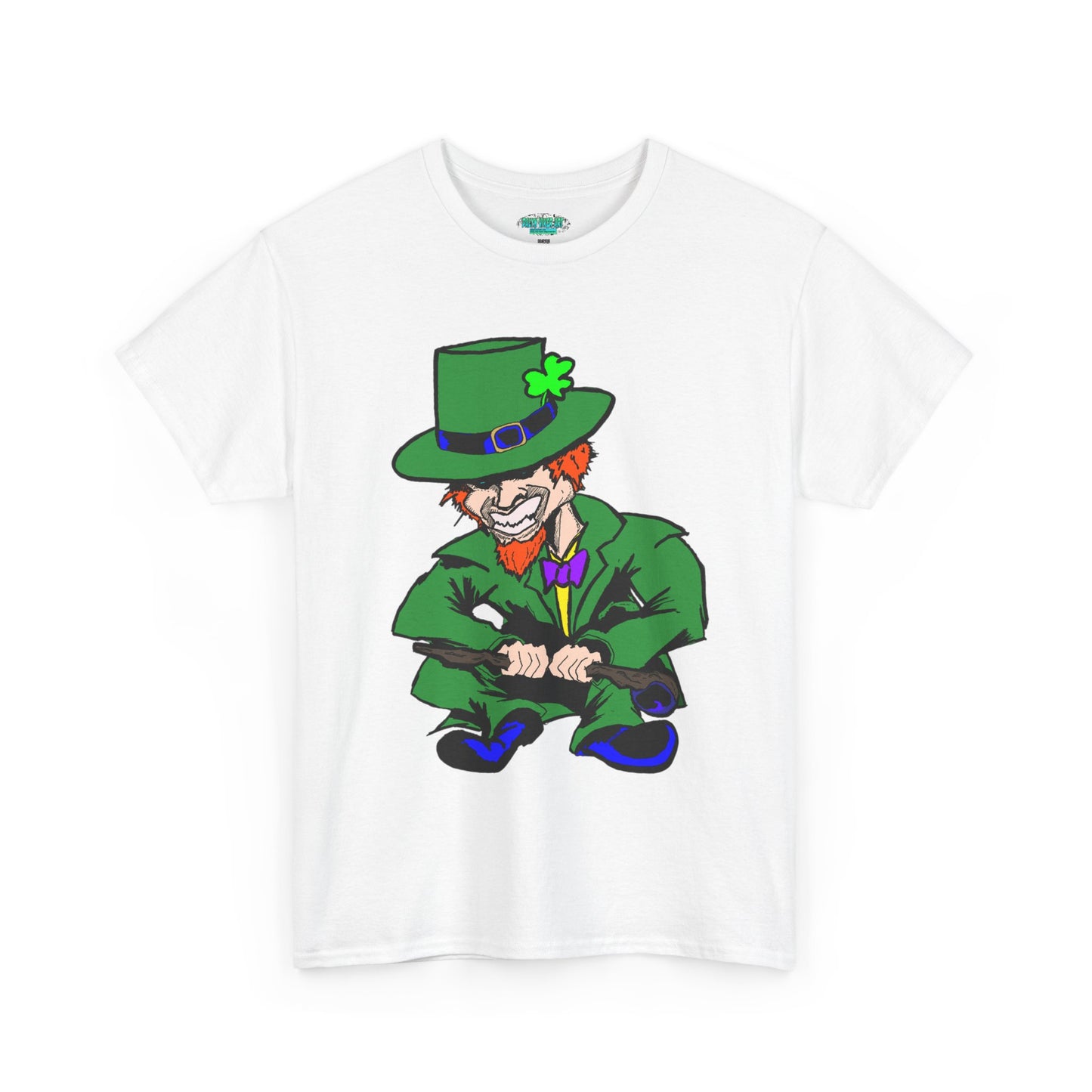 Funny Mischievious Leprechaun Saint Patrick's Day Unisex Heavy Cotton Tee - Leprechaun Design