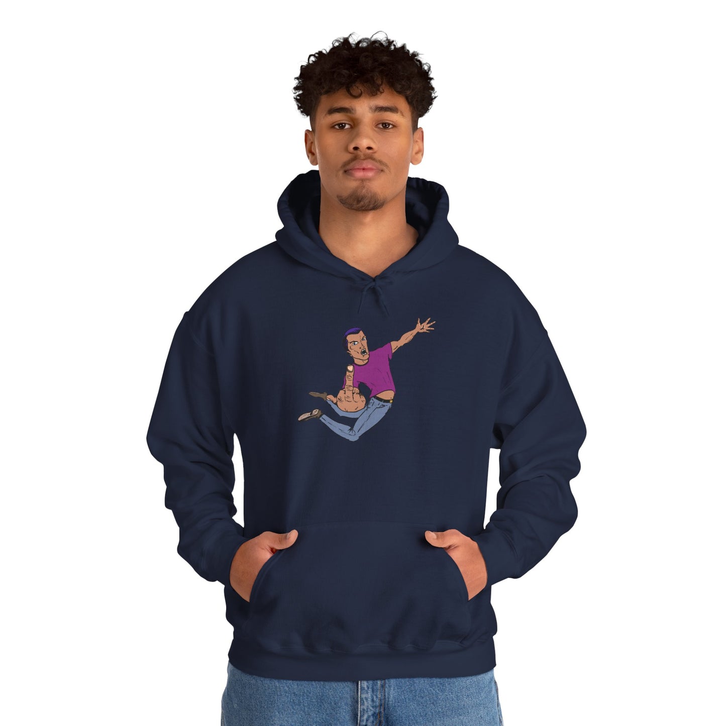Funny Flying Eff Unisex Hooded Sweatshirt with Cartoon Design, Casual Hoodie, Gift for Friends, Birthday Gift, Loungewear