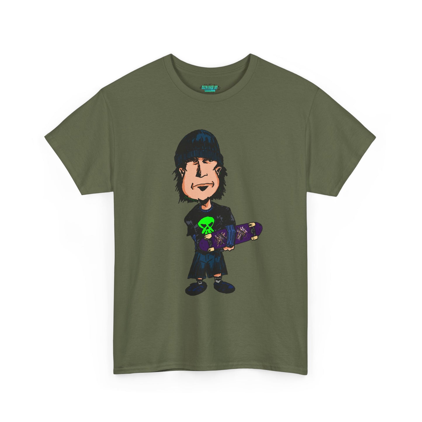 Rude Skater Dude - Skate Punk Cartoon Tee – Boy with Skateboard Graphic Shirt
