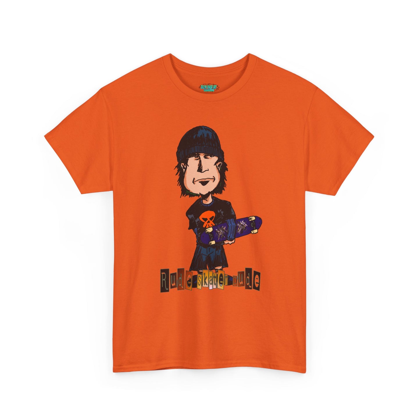 Rude Skater Dude Cartoon Skate Punk T-Shirt — Skateboarding Tee with Skull Design