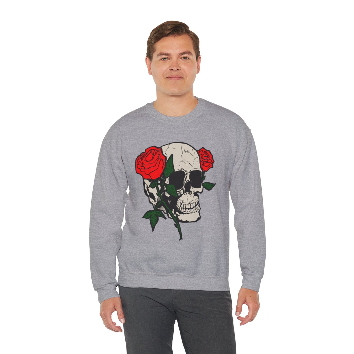 Skull and Roses Crewneck Sweatshirt
