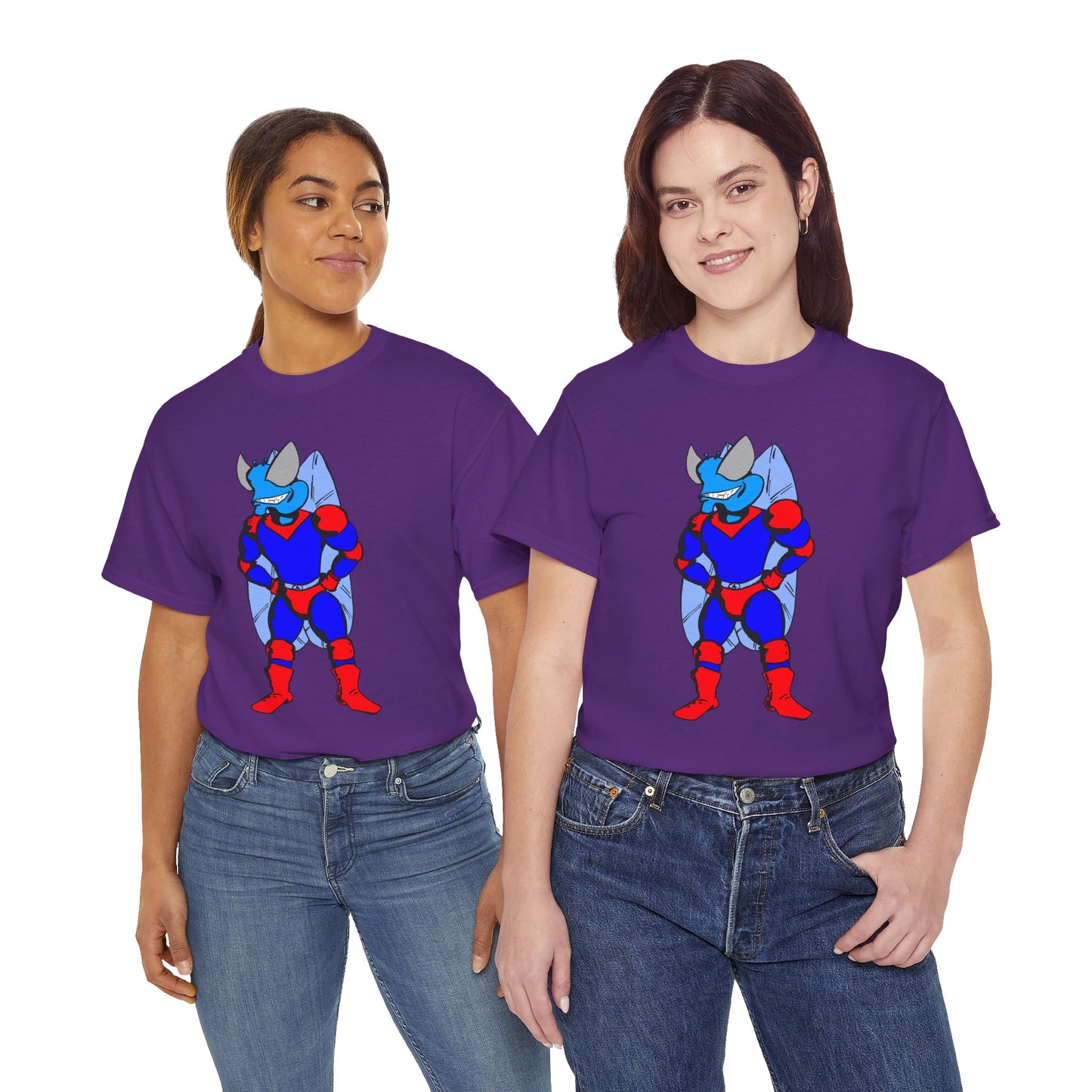 Astro-Fly Hero Graphic Tee - Blue & Red Superhero T-Shirt