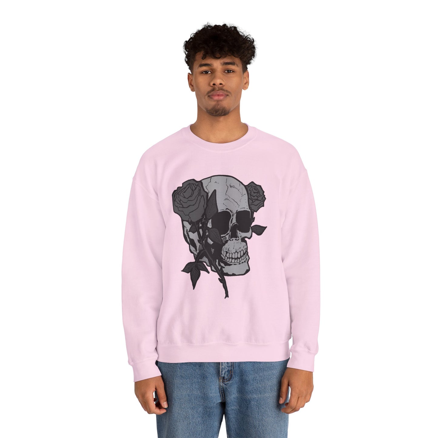 Skull and Roses Crewneck Sweatshirt - Unisex Heavy Blend™