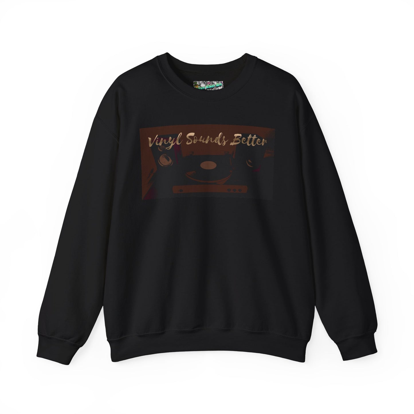 Crewneck Sweatshirt — "Vinyl Sounds Better" Retro Record Graphic