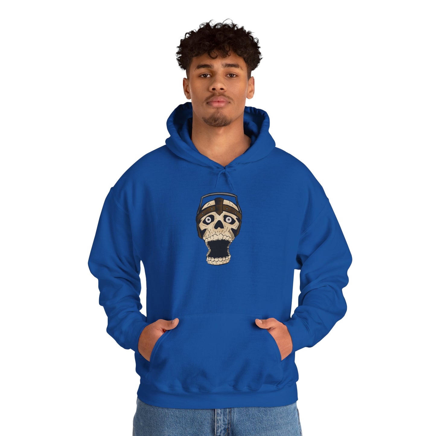 Screaming Skull Graphic Hoodie, Unisex Heavy Blend Sweatshirt, Cozy Casual Wear, Gift for Halloween, Unique October Fashion, Everyday Comfort