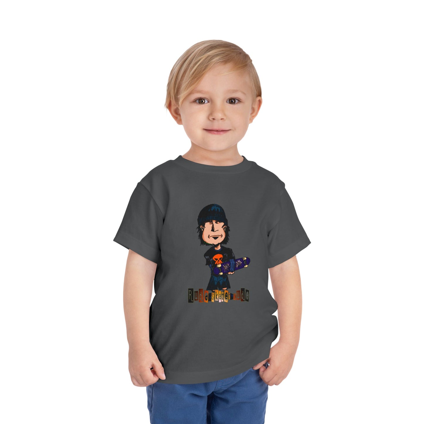 Toddler Tee — Cute Rude Skater Dude Kid Skateboard Graphic Shirt