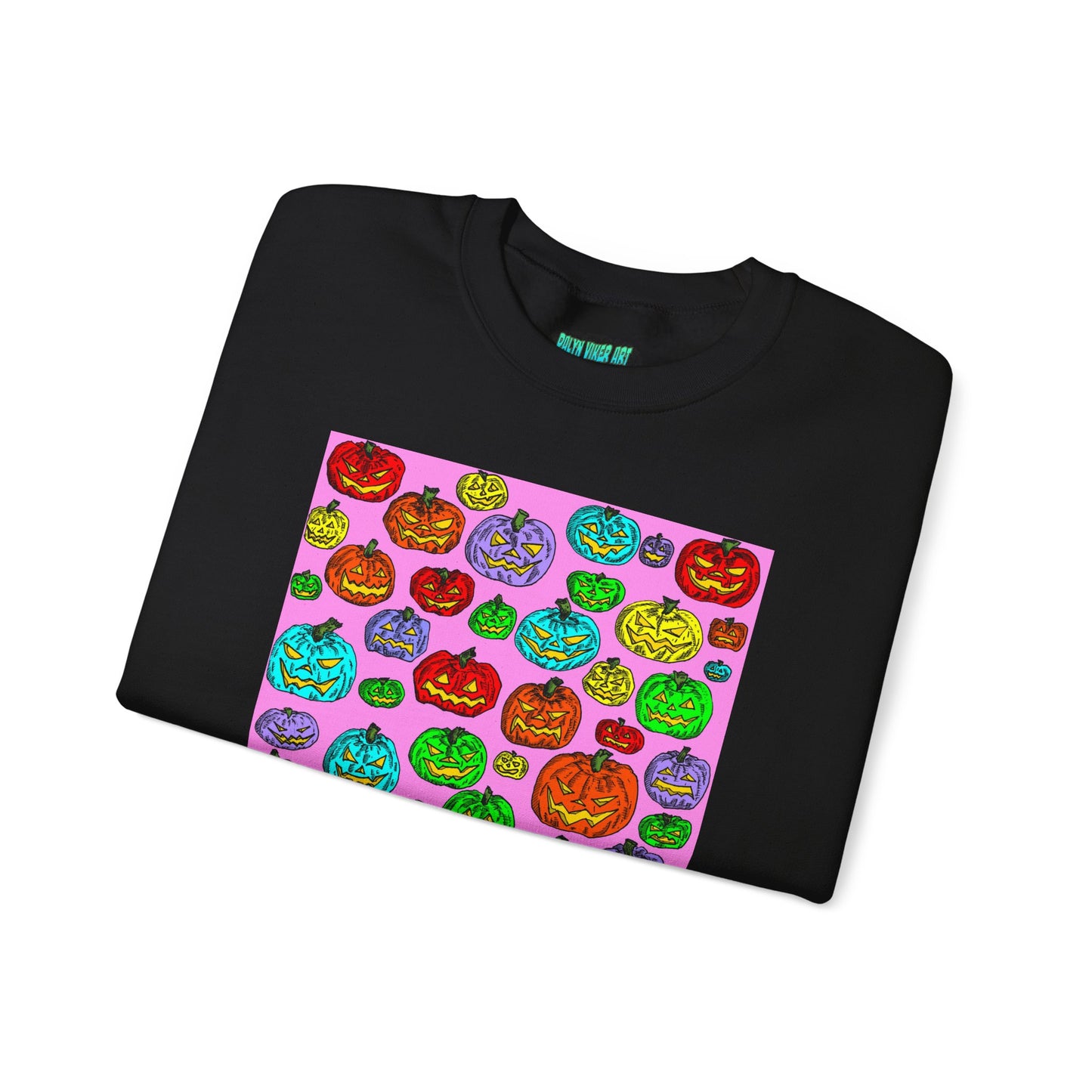 Colorful Pumpkin Crewneck Sweatshirt for Fall Celebrations