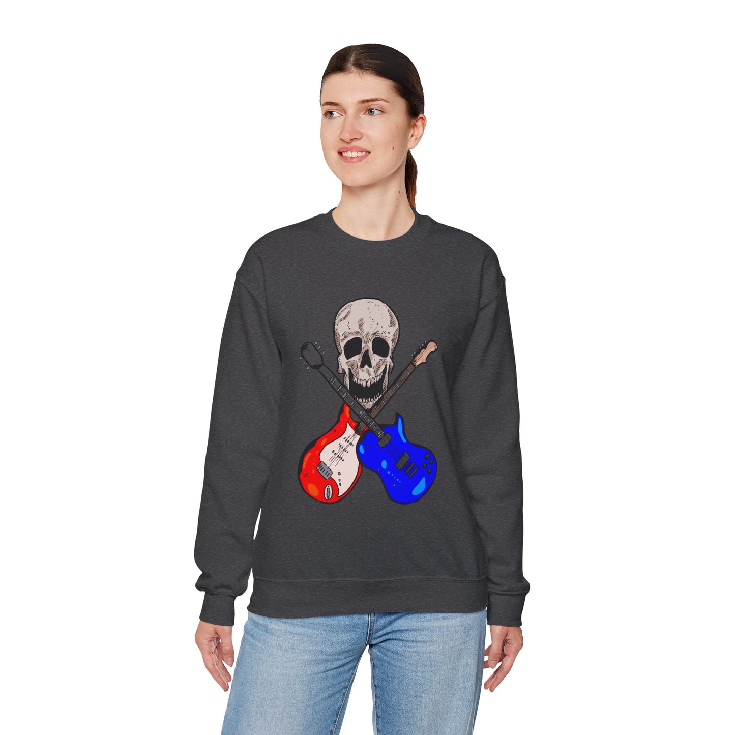 Skull and Guitar Crewneck Sweatshirt
