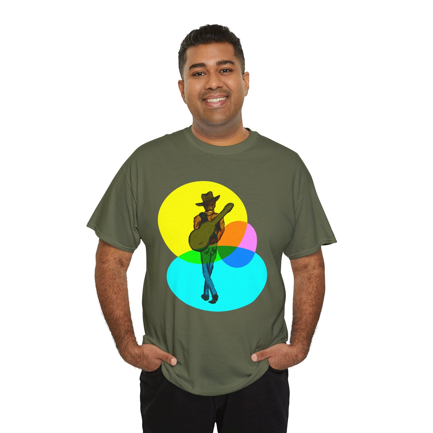 Cowboy Guitar Tee — Colorful Music T‑Shirt