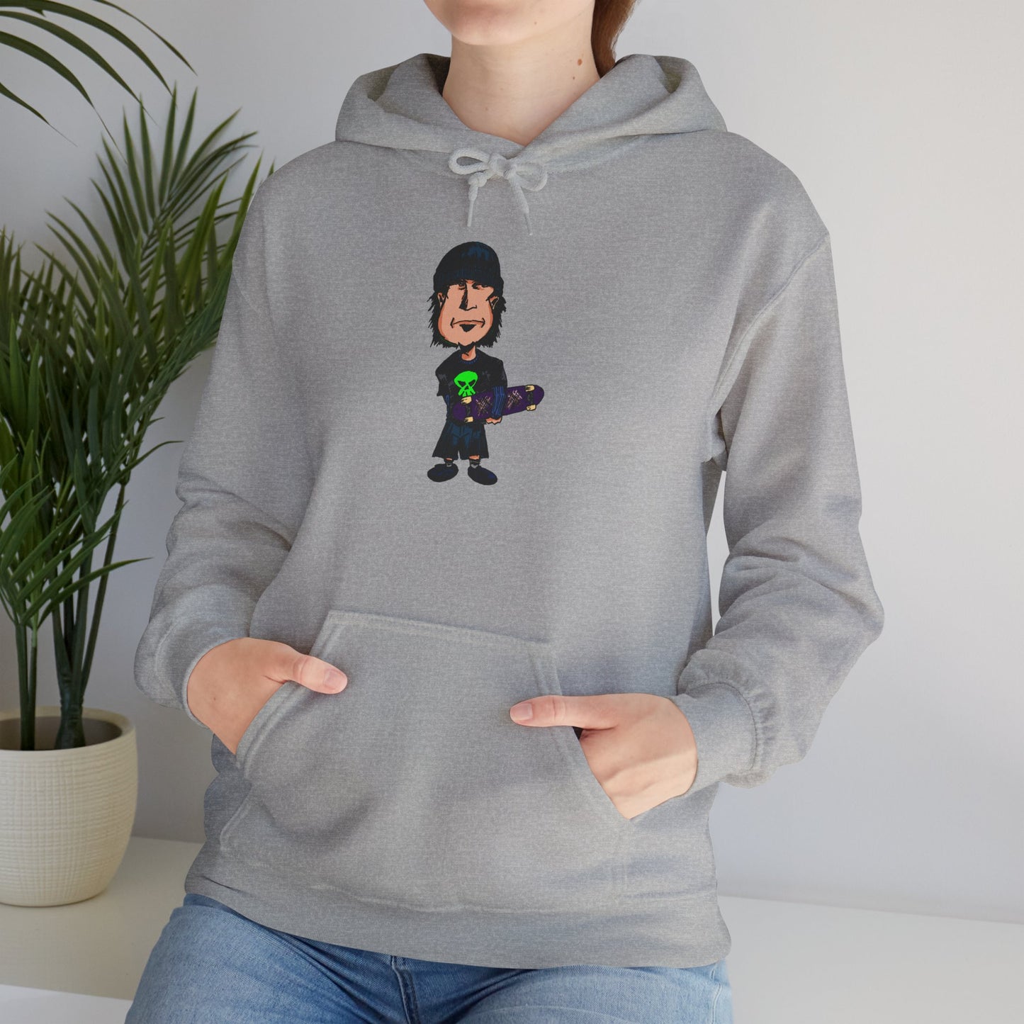 Rude Skater Dude Cartoon Hoodie – Skate Punk Sweatshirt