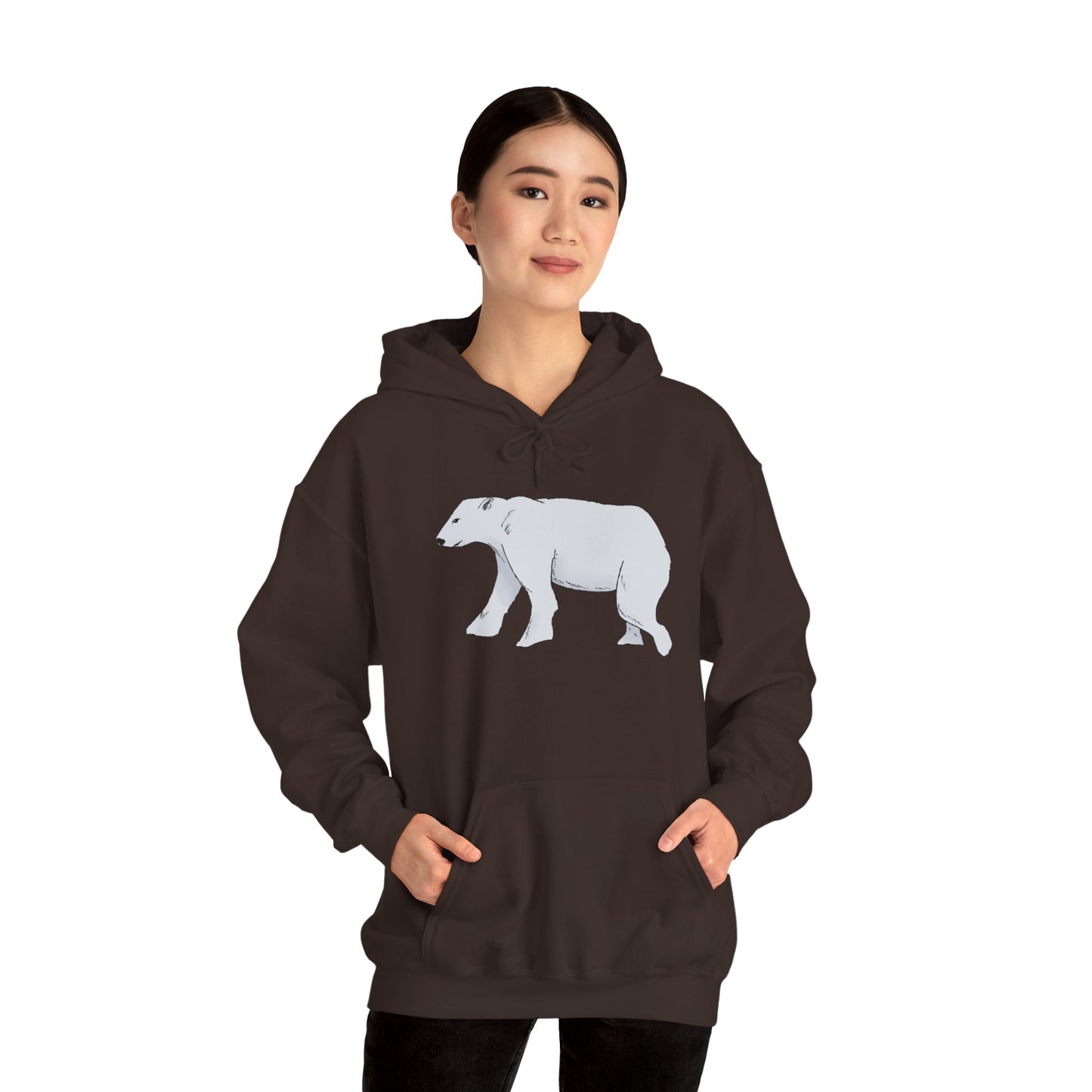 Cozy Polar Bear Hoodie - Warm Winter Fashion, Unisex Sweatshirt, Gift for Animal Lovers, Perfect for Cold Days, Cute Outdoor Wear