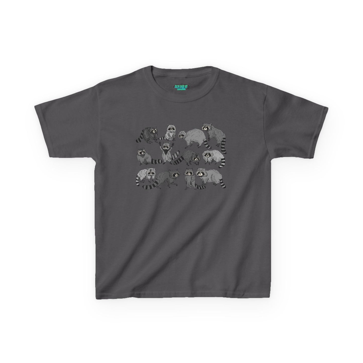 Cute Raccoons Pattern Kids Tee, Animal Lover Gift, Funny Raccoon Shirt, Children's Apparel, Birthday Outfit, Pet Lover Tee