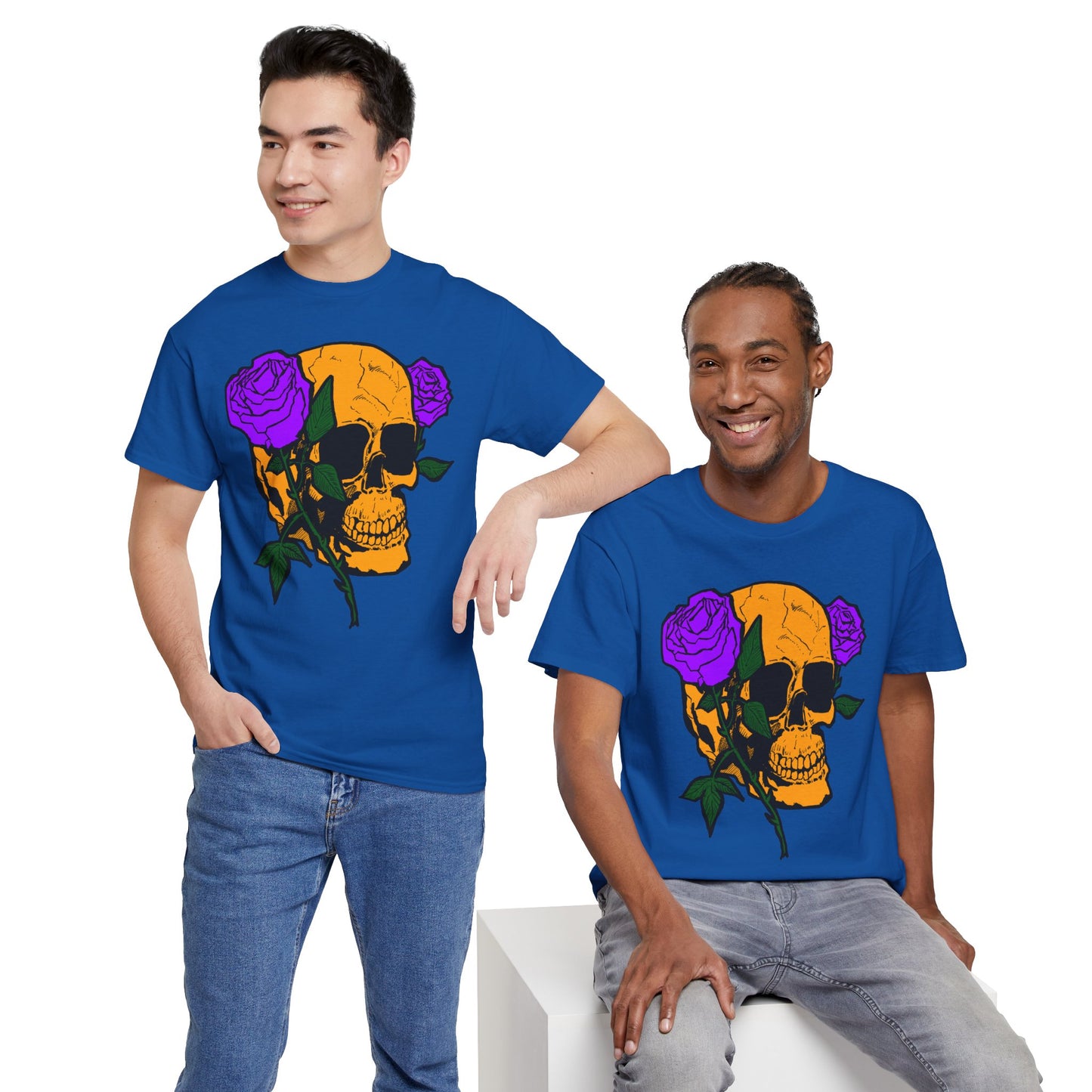Skull and Roses Unisex Tee, Gothic Aesthetic Shirt, Vintage Graphic T-Shirt, Streetwear Essentials, Edgy Casual Wear