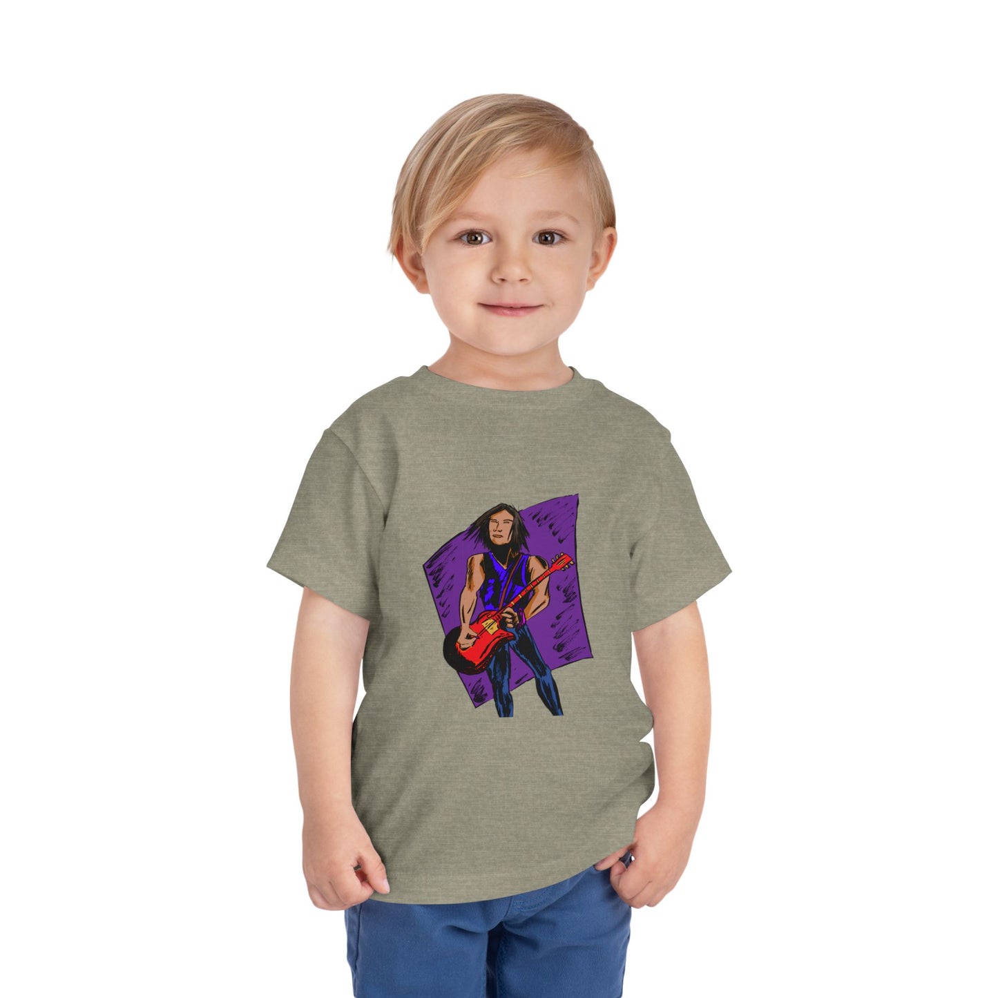 Toddler Tee — Rock Star Guitarist Graphic Kids Shirt