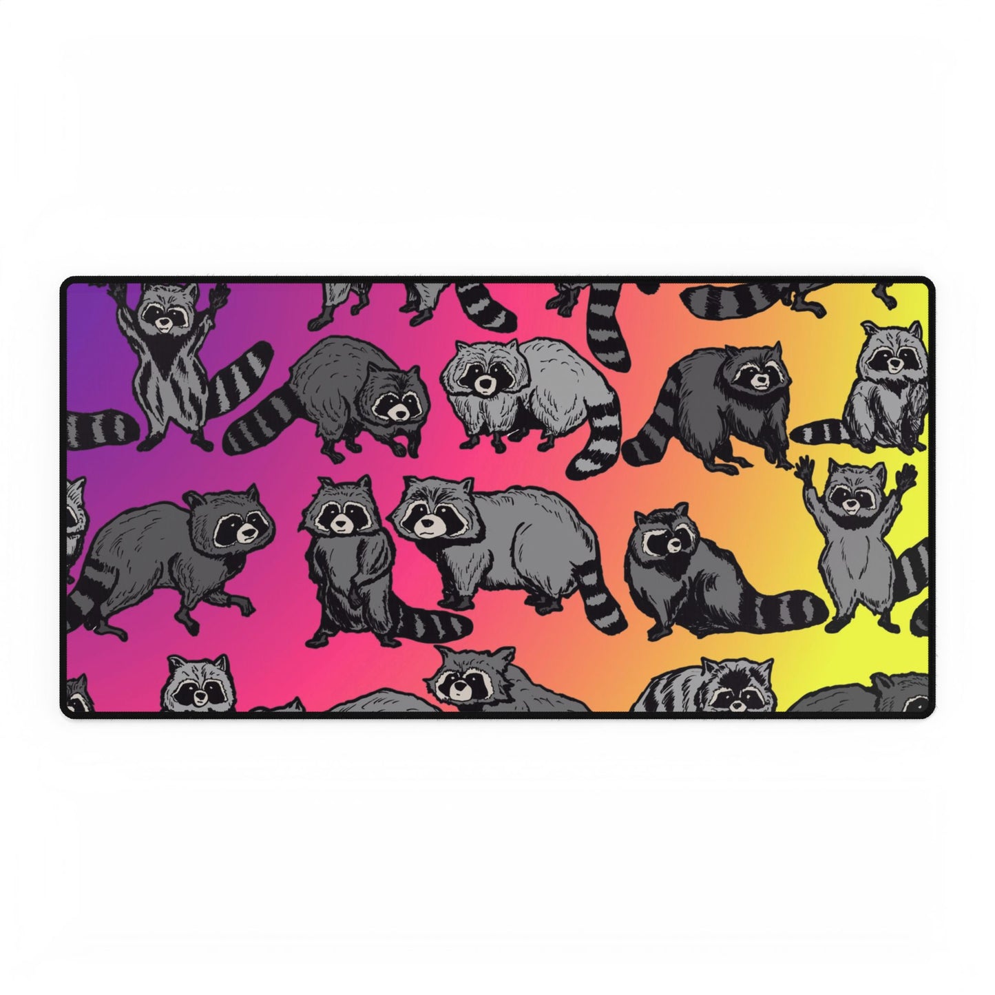 Raccoon Pattern Card Playing Mat and Desk Mat