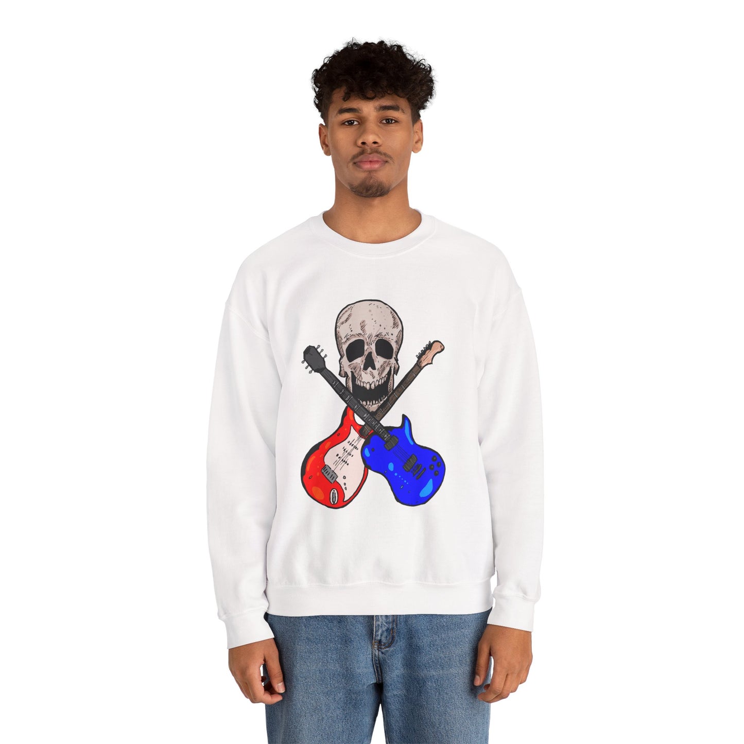 Skull and Guitar Crewneck Sweatshirt