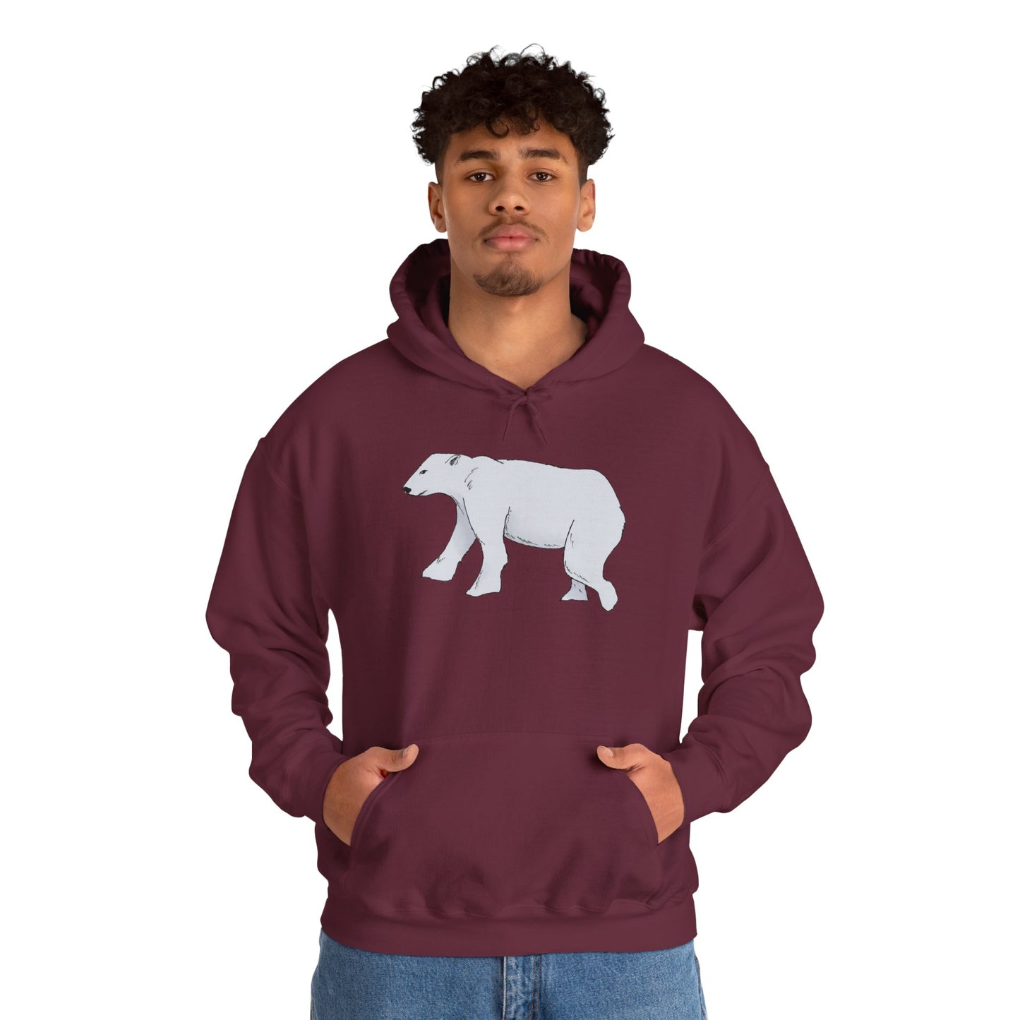 Cozy Polar Bear Hoodie - Warm Winter Fashion, Unisex Sweatshirt, Gift for Animal Lovers, Perfect for Cold Days, Cute Outdoor Wear