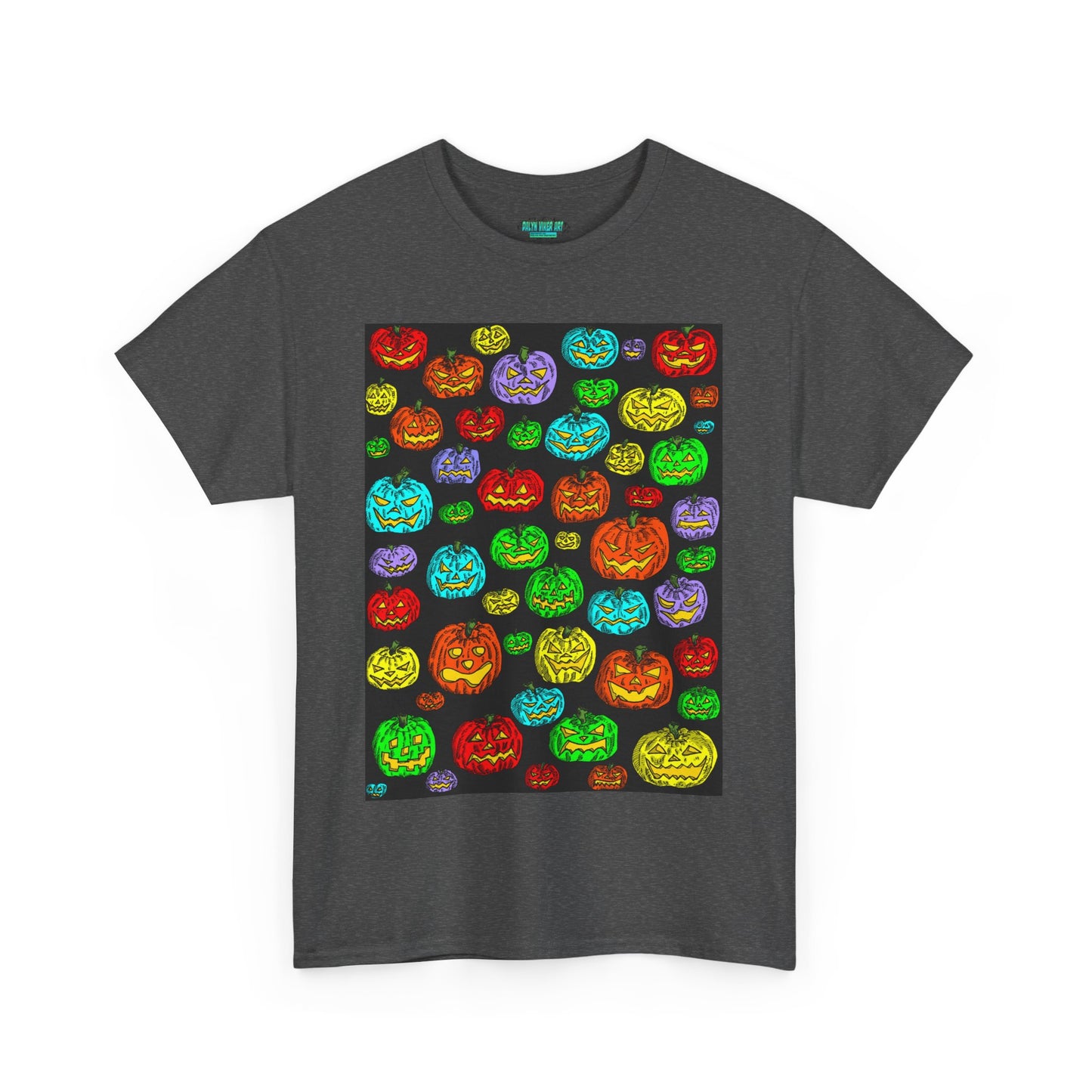 Colorful Pumpkin Halloween Tee, Unisex Cotton Shirt, Fall Festival Apparel, Spooky Season Gift, Halloween Party Outfit, Fun Graphic Tee