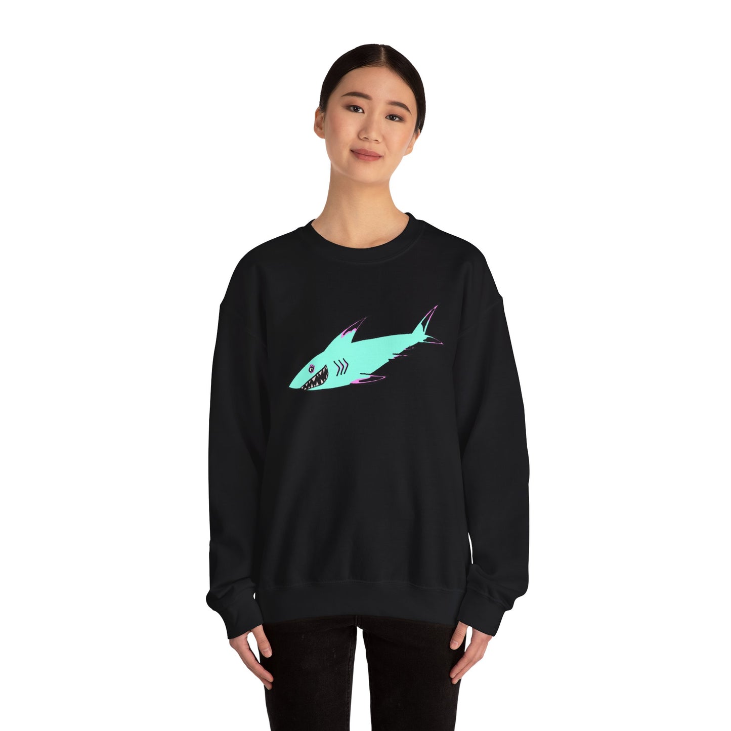 Charming Shark Graphic Sweatshirt - Unisex Heavy Blend™ Crewneck