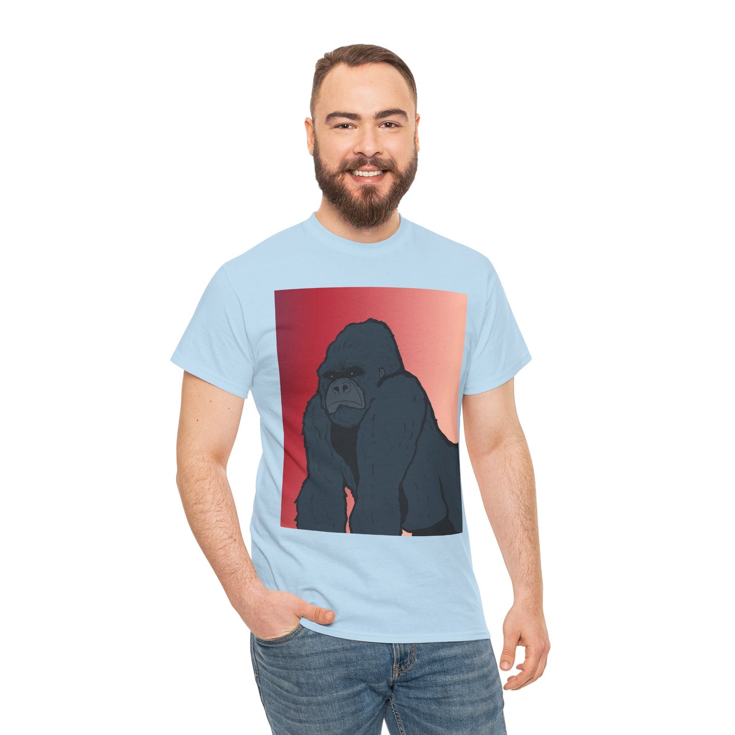 Gorilla Graphic Tee — Vintage Sunset Primate Illustration Shirt